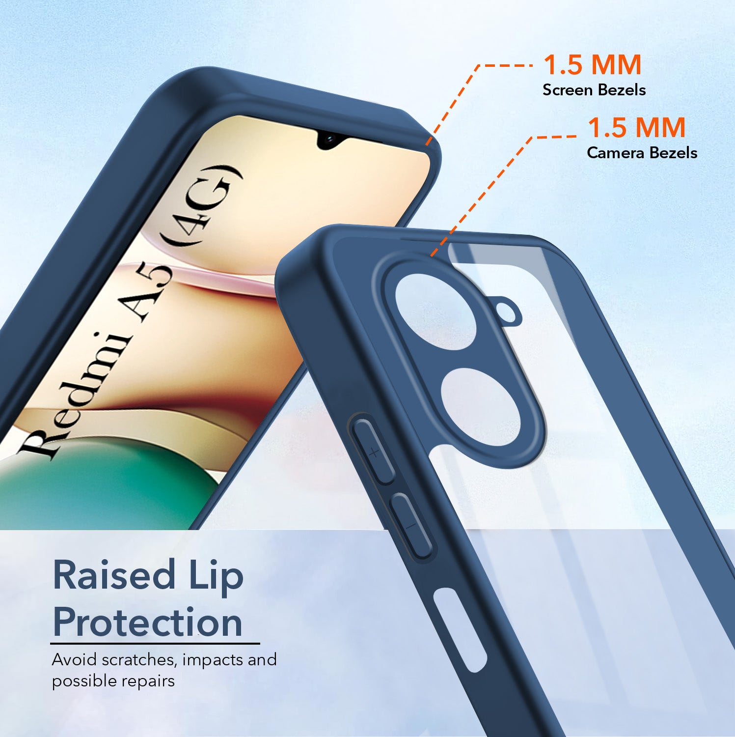 For Redmi A5 4G Back Cover Case Ultra-Hybrid (Lifetime Anti Yellow | Anti Scratch | Crystal Clear Shockproof)