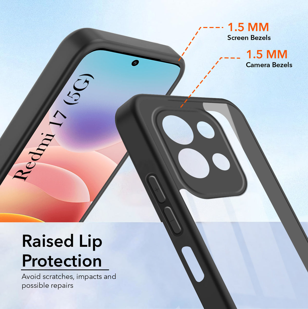 For Redmi 17 5G Back Cover Case Ultra-Hybrid (Lifetime Anti Yellow | Anti Scratch | Crystal Clear Shockproof)