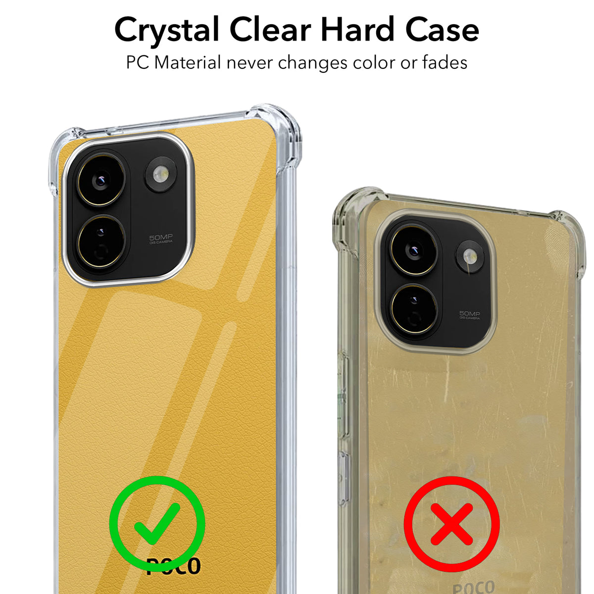For Poco X8 Power Back Cover Shockproof Crystal-Clear (Drop & Camera Protection | Hard Polycarbonate)