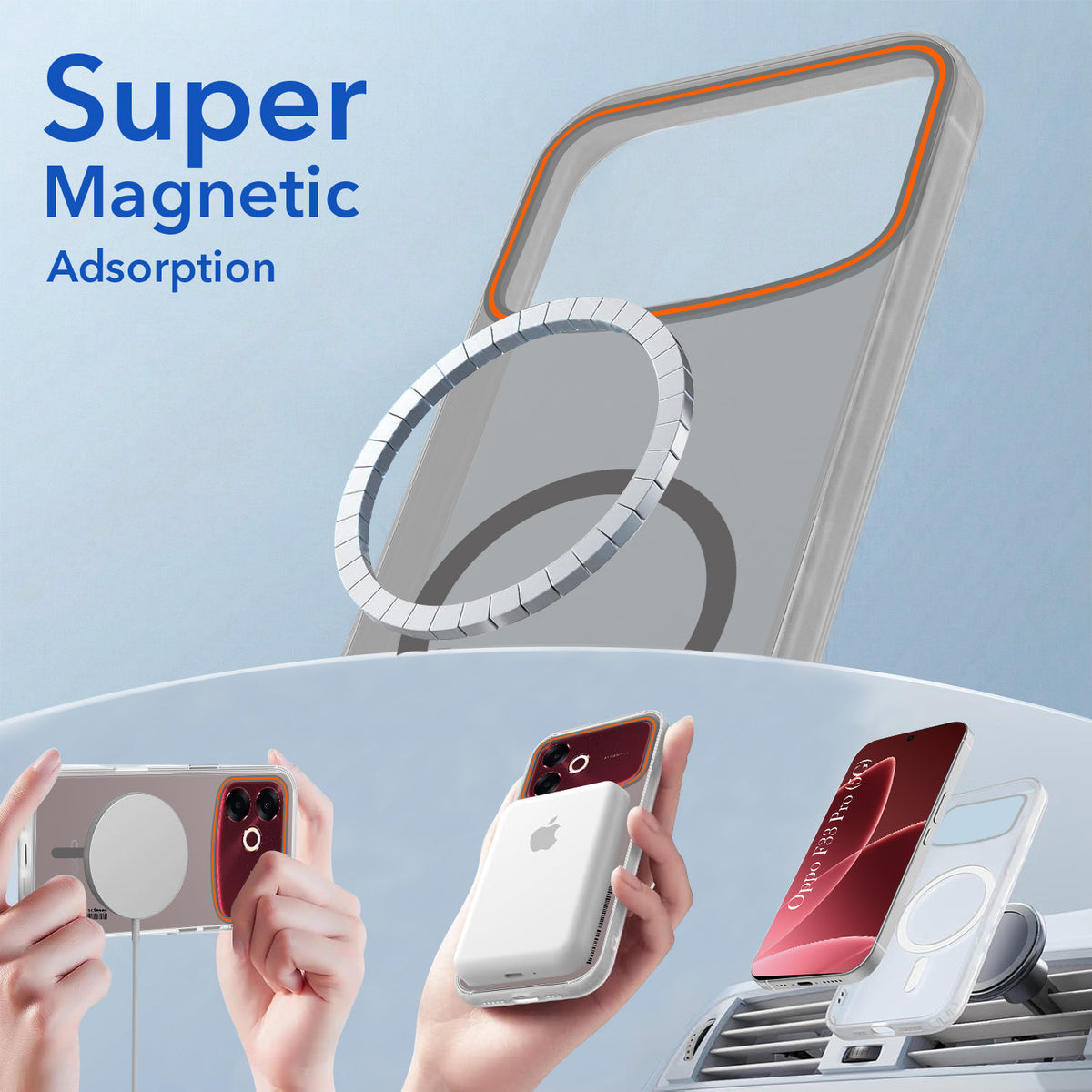 For Oppo F33 Pro 5G Back Cover Case (Soft Touch | Camera Bump Protection | MagSafe Compatible | Matte Finish)