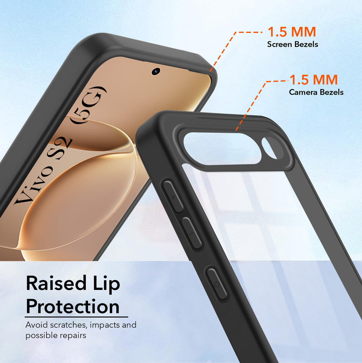 For vivo S2 Back Cover Case Ultra-Hybrid (Lifetime Anti Yellow | Anti Scratch | Crystal Clear Shockproof)