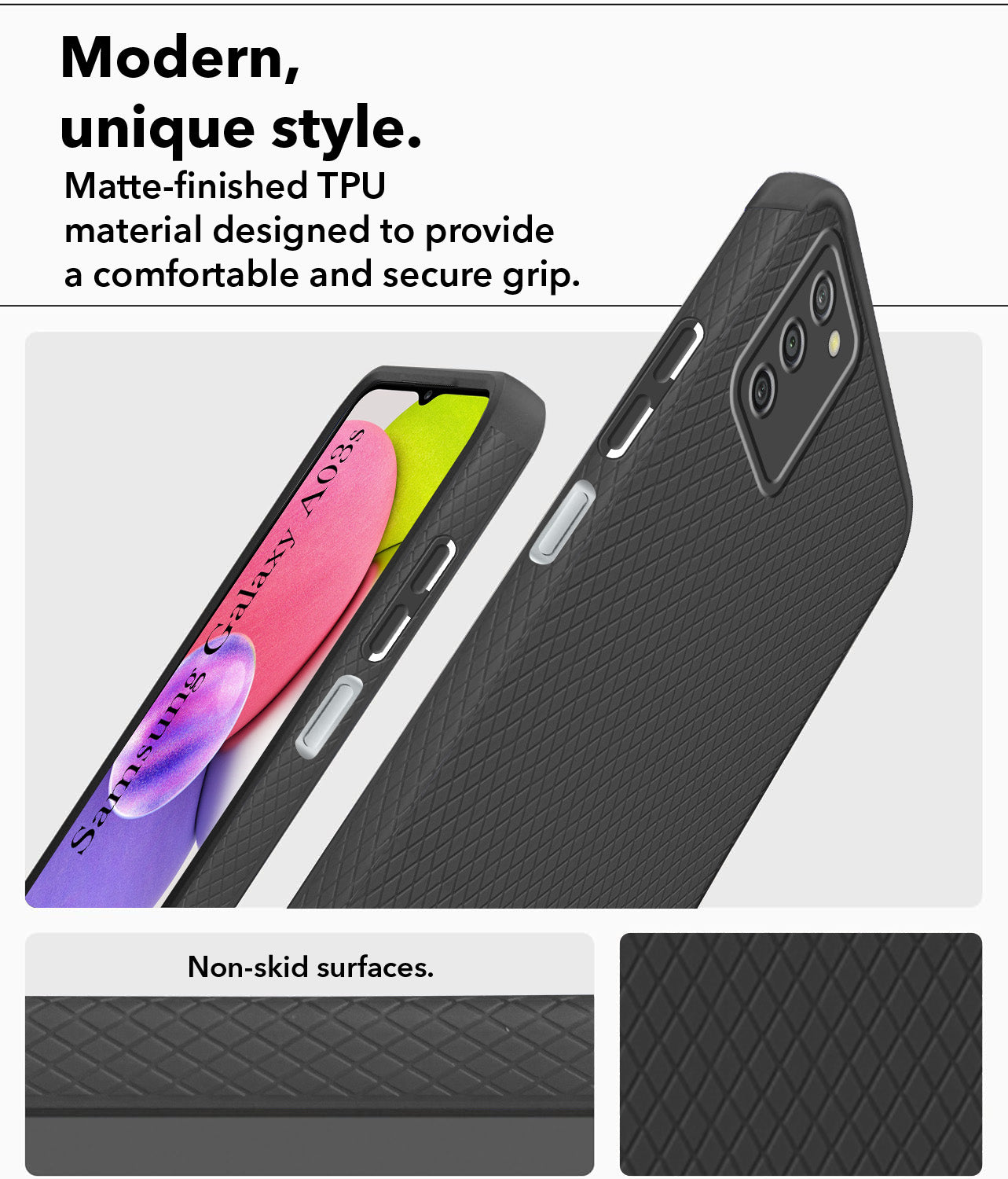 For Samsung Galaxy A03s Back Cover Case Liquid Silicone (Camera Protection | Side Grip Texture | Soft and Flexible) (Copy)