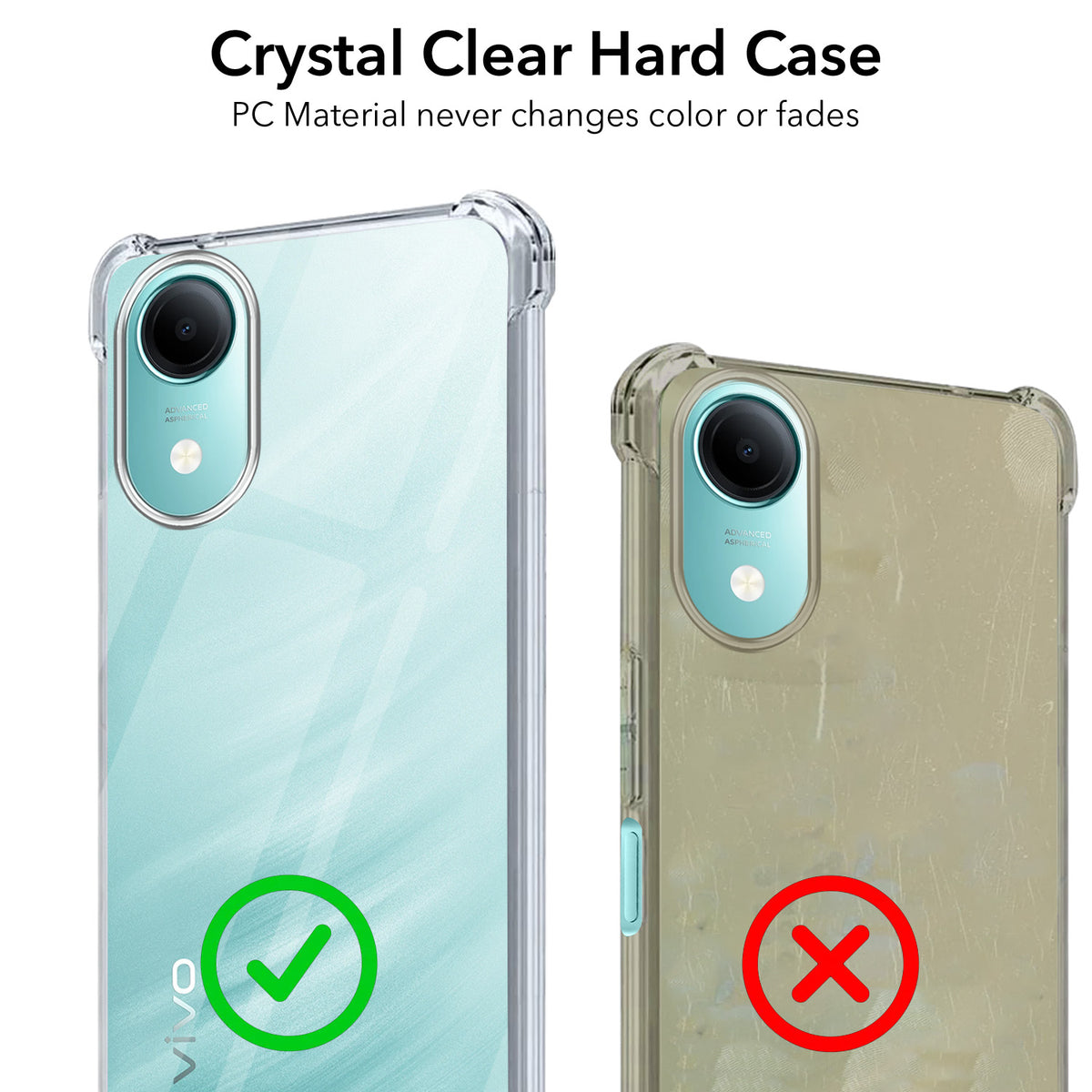 For Vivo T5e 4G Back Cover Shockproof Crystal-Clear (Drop & Camera Protection | Hard Polycarbonate)