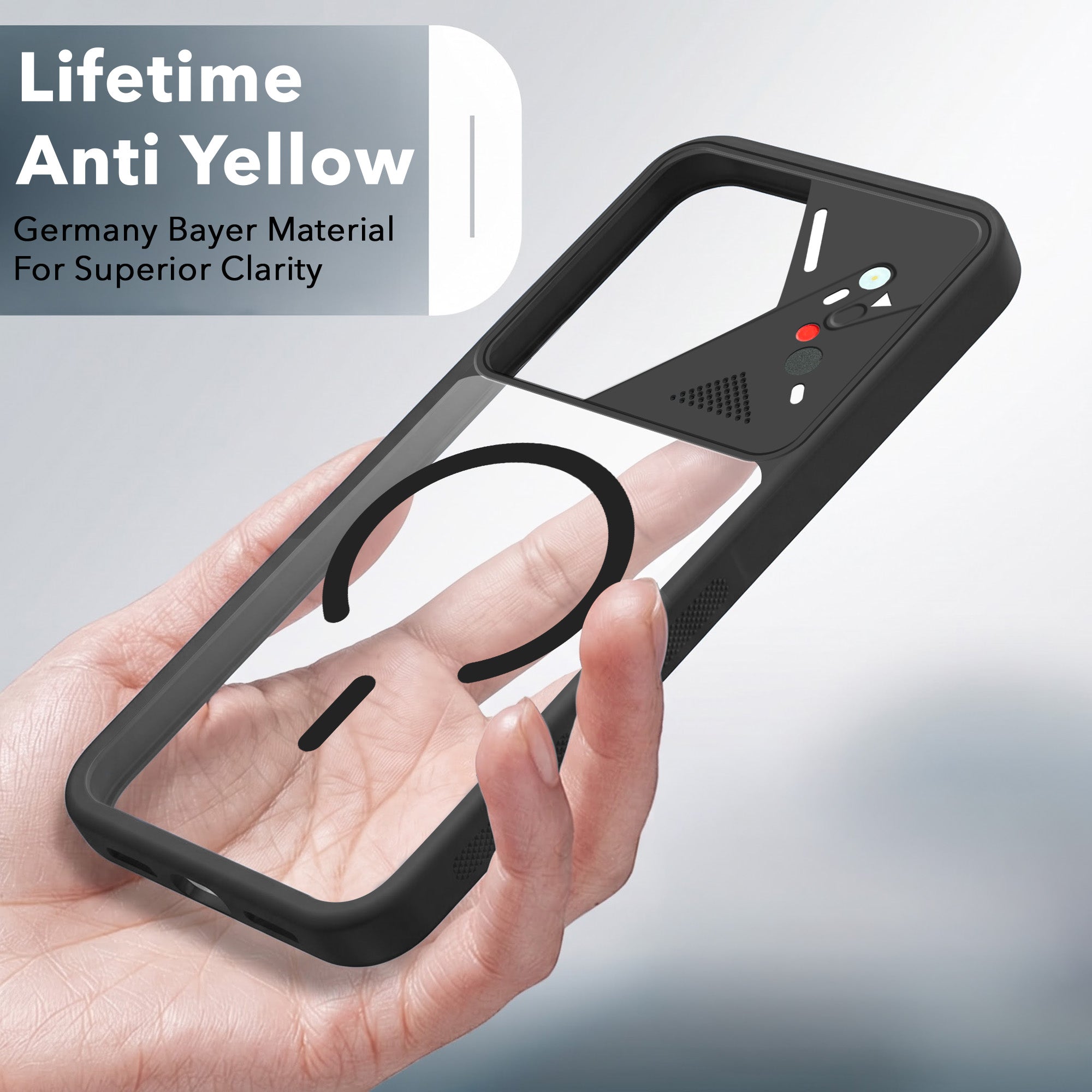 For Vivo V70 FE 5G Back Cover Case Lifetime Anti-Yellow Clear (Camera Protection | Side Grip | Wireless MagSafe Compatible)