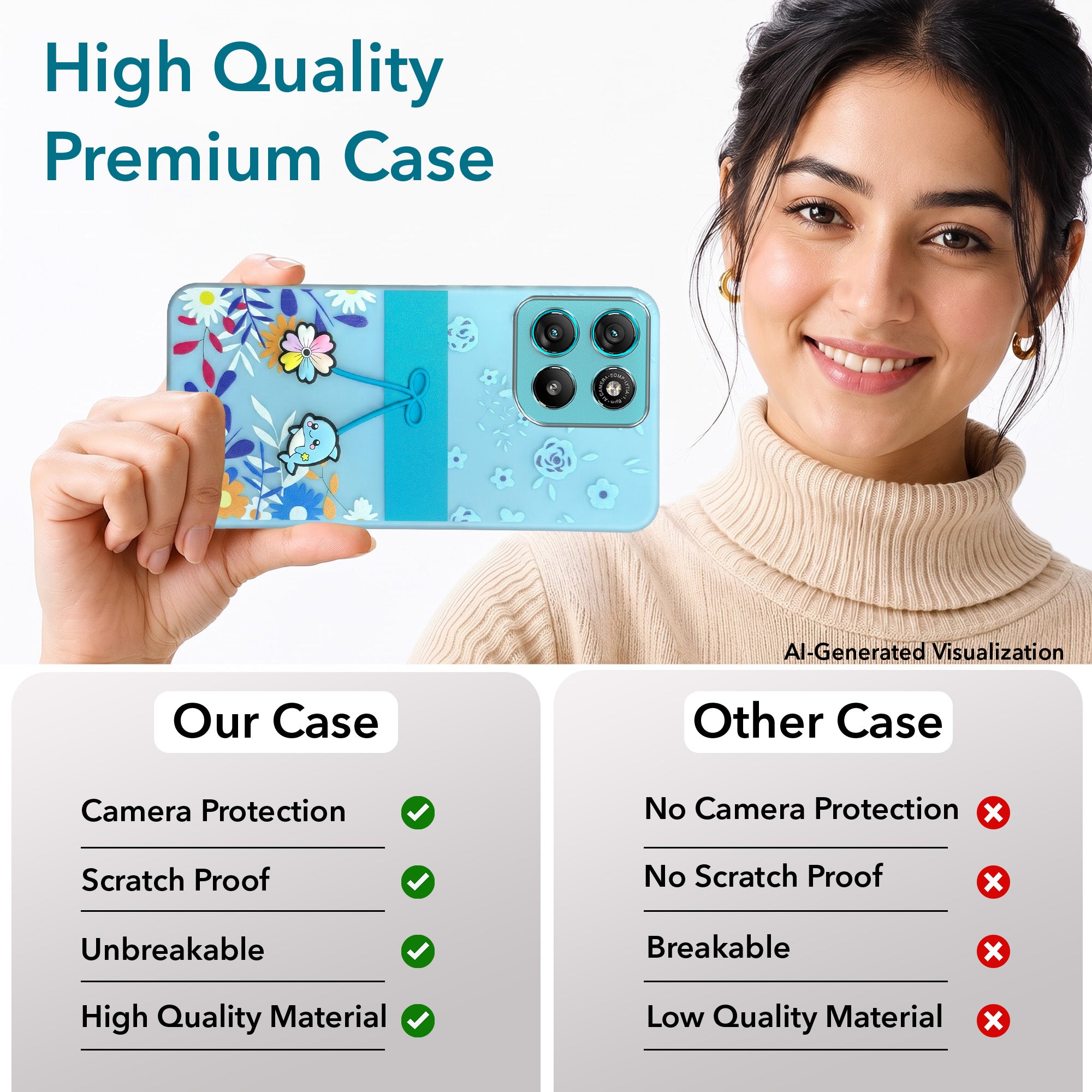 For Motorola Moto G67 Power | G57 Power Back Cover Case (3D Cute Cartoons | Hard Back Side Soft | Matte Premium Finish | HD Printing)