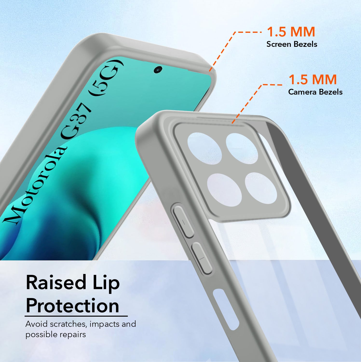 For Motorola Moto G37 Back Cover Case Ultra-Hybrid (Lifetime Anti Yellow | Anti Scratch | Crystal Clear Shockproof)