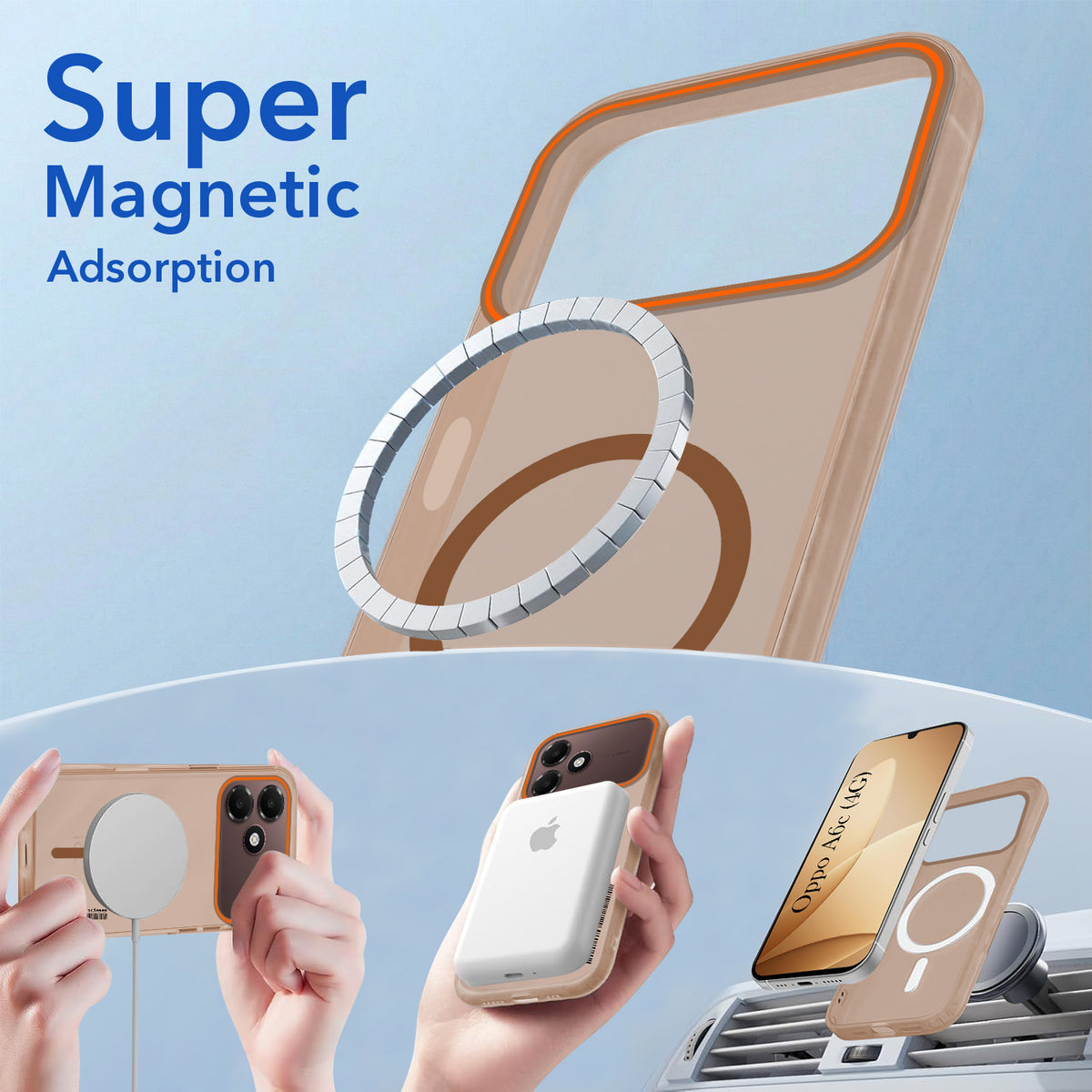 For Oppo A6c 4G Back Cover Case (Soft Touch | Camera Bump Protection | MagSafe Compatible | Matte Finish)