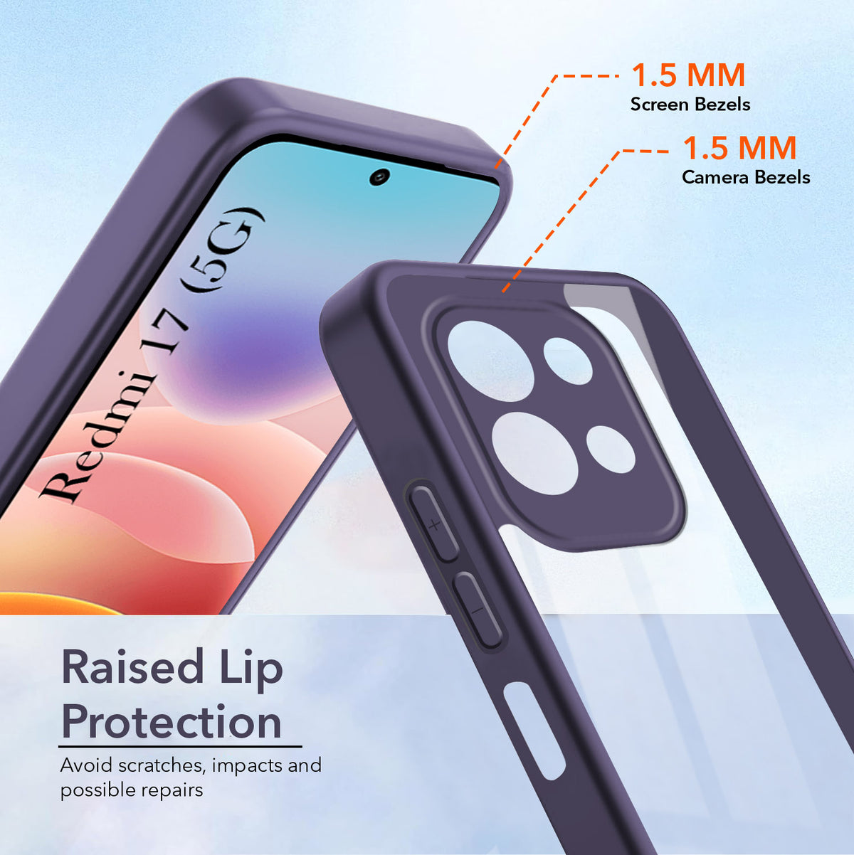 For Redmi 17 5G Back Cover Case Ultra-Hybrid (Lifetime Anti Yellow | Anti Scratch | Crystal Clear Shockproof)