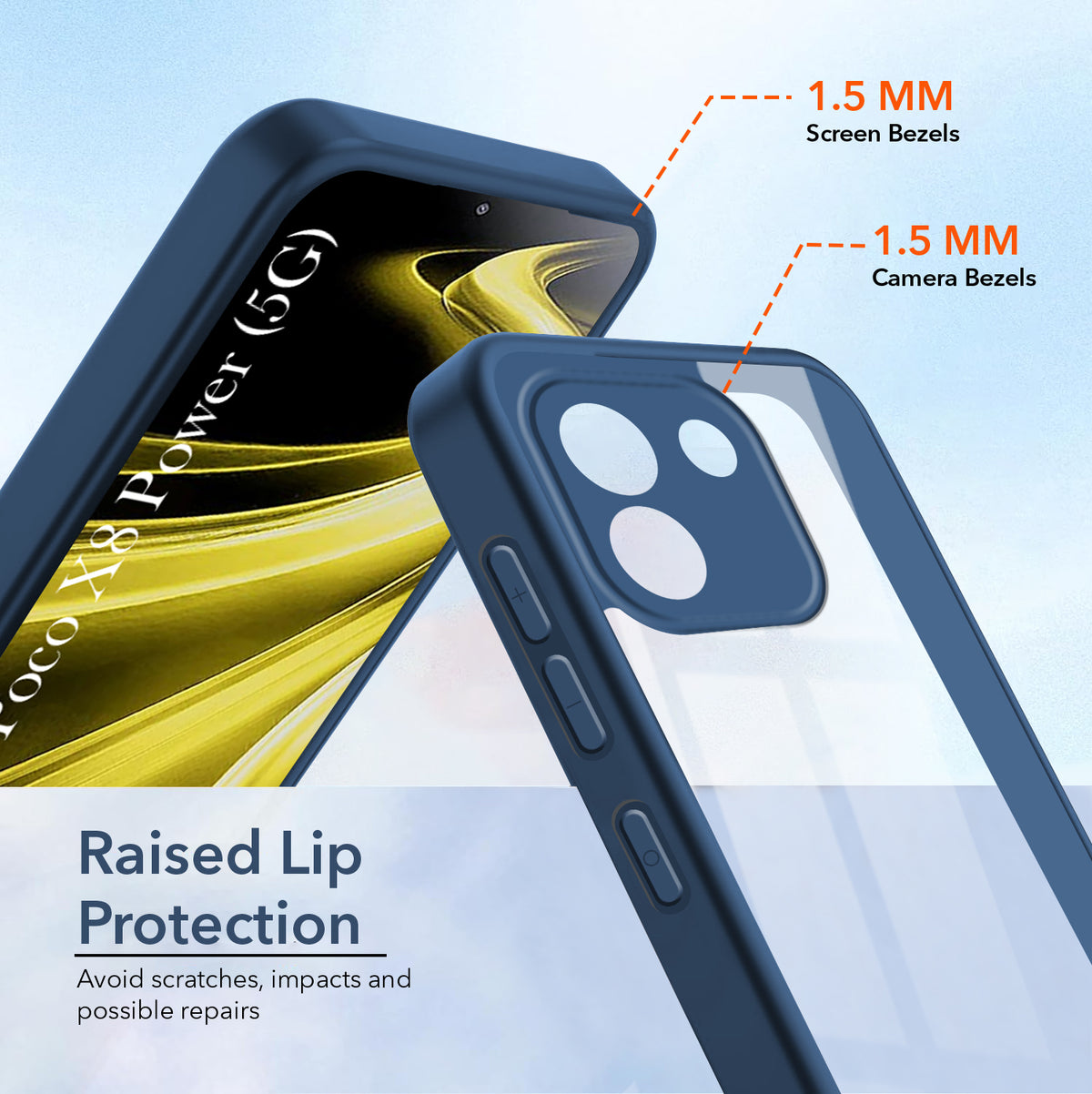 For Poco X8 Power Back Cover Case Ultra-Hybrid (Lifetime Anti Yellow | Anti Scratch | Crystal Clear Shockproof)