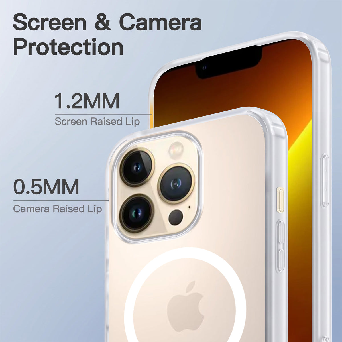 For Apple iPhone 13 Pro Max Matte Finish Back Case Cover (MagSafe Compatible | Translucent Soft Touch | Slim and Unbreakable)