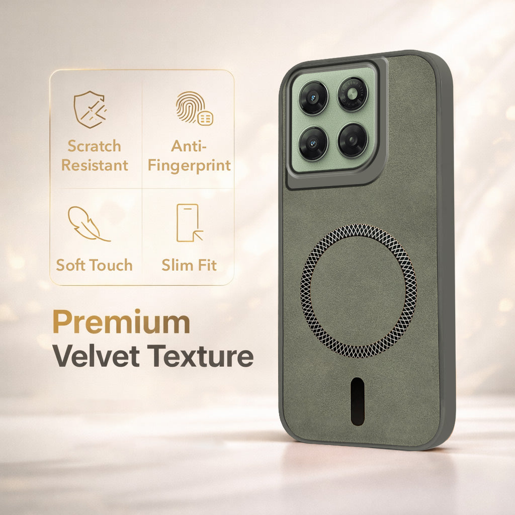 For Motorola Moto G77 Power Back Cover Case Leather Finish (MagSafe Compatible Wireless Charging | Soft Touch | Camera Bump Protection)