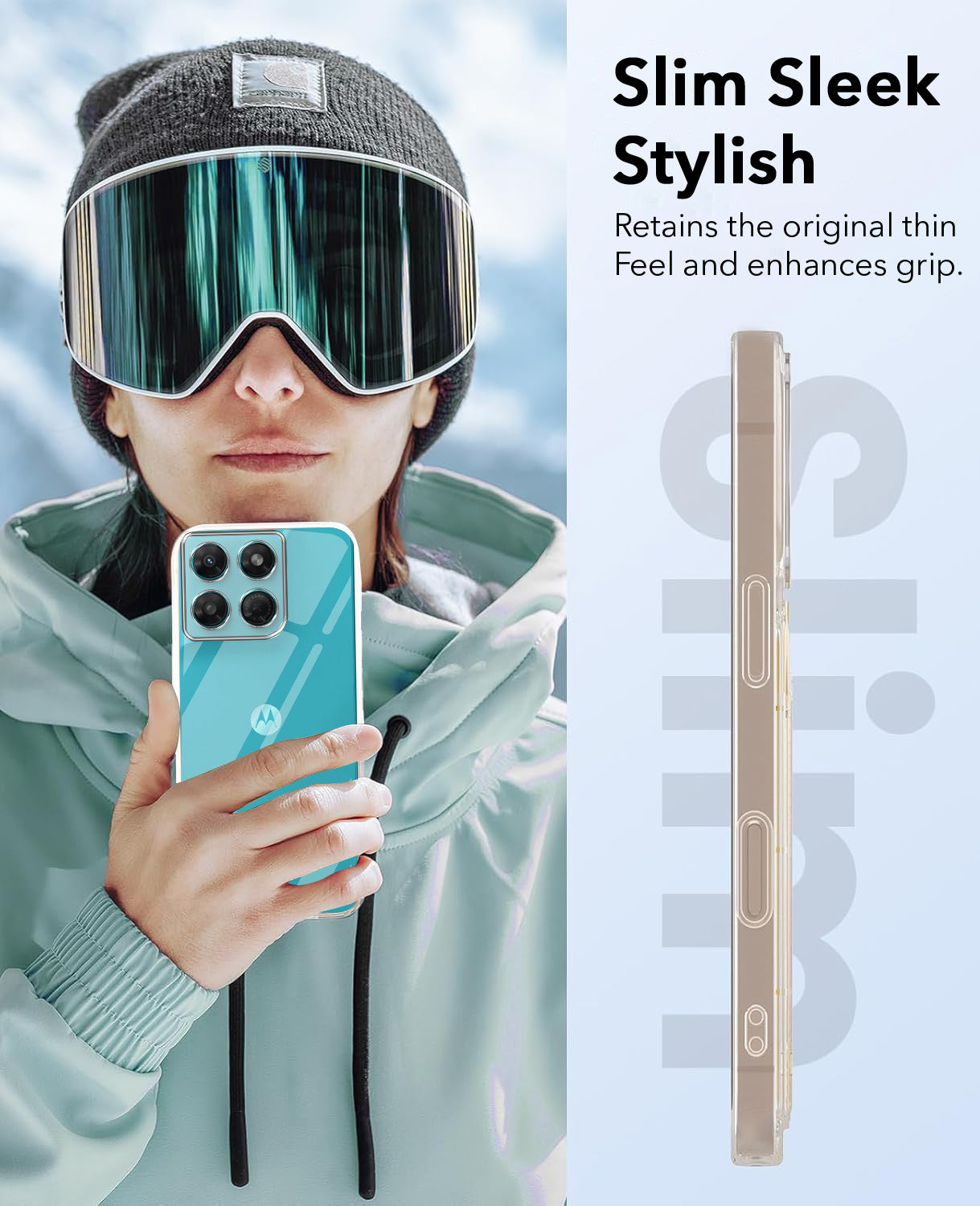 For Motorola Moto G37 Back Cover Case Lifetime Anti-Yellow Clear (Sleek Hard Crystal | Shockproof and Camera Protection)