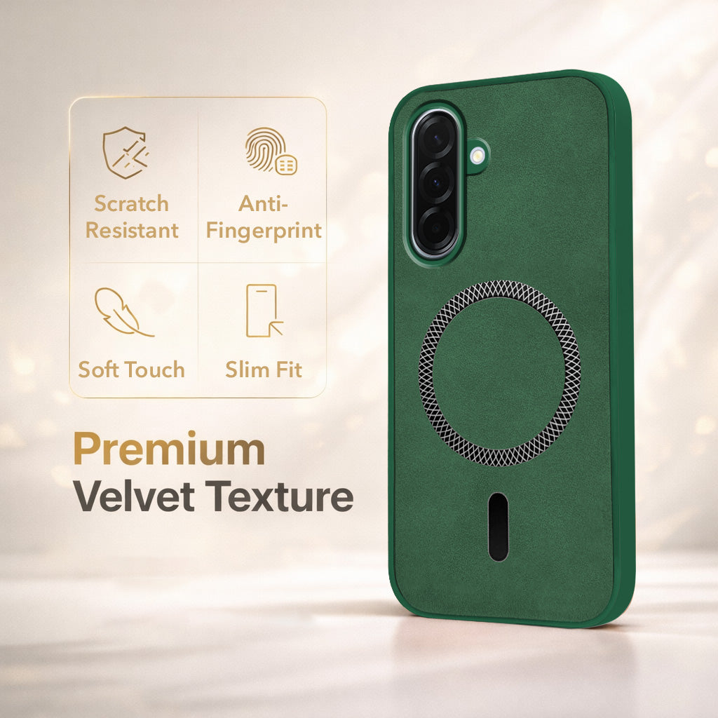 For Samsung Galaxy A36 5G Back Cover Case Leather Finish (MagSafe Compatible Wireless Charging | Soft Touch | Camera Bump Protection)