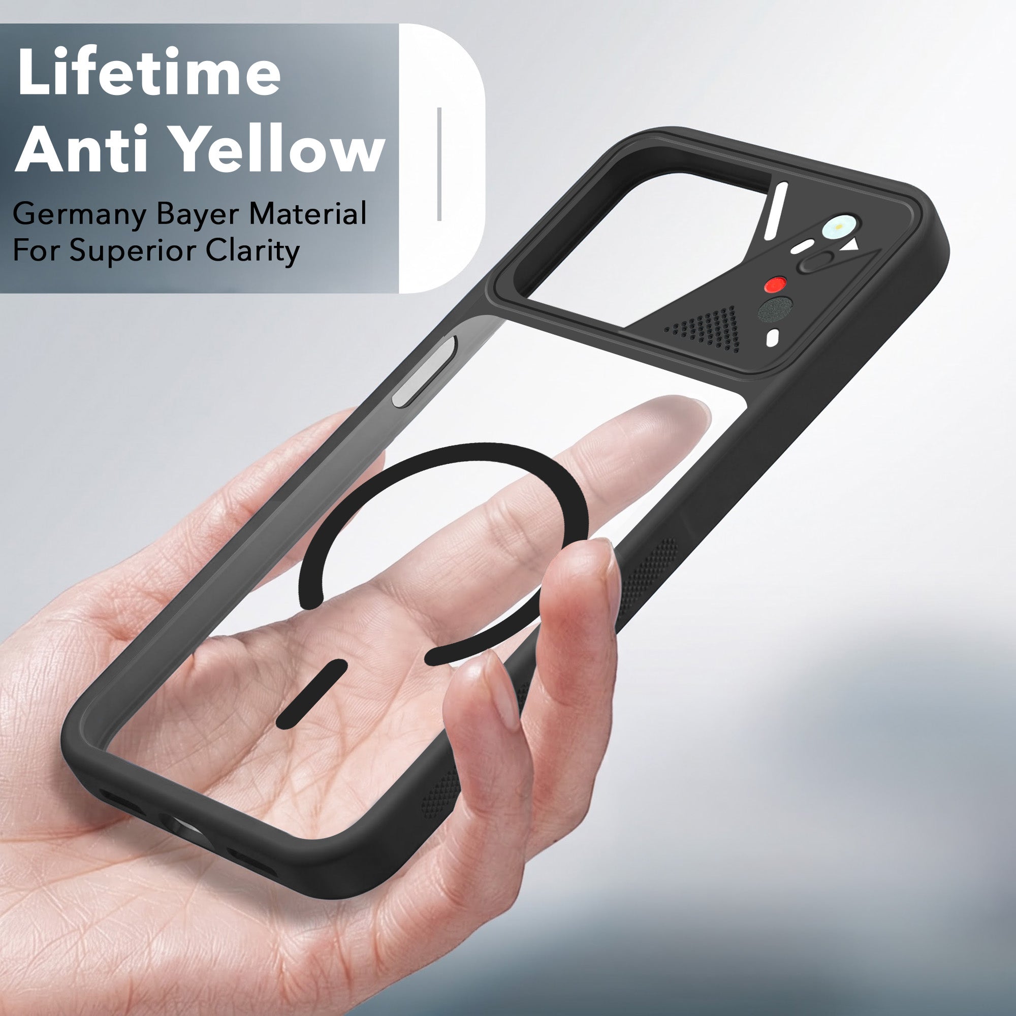 For Oppo A6X | Oppo A6S Back Cover Case Lifetime Anti-Yellow Clear (Camera Protection | Side Grip | Wireless MagSafe Compatible)