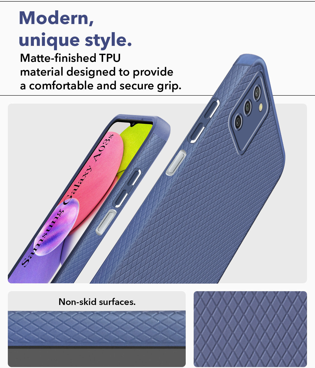 For Samsung Galaxy A03s Back Cover Case Liquid Silicone (Camera Protection | Side Grip Texture | Soft and Flexible) (Copy)