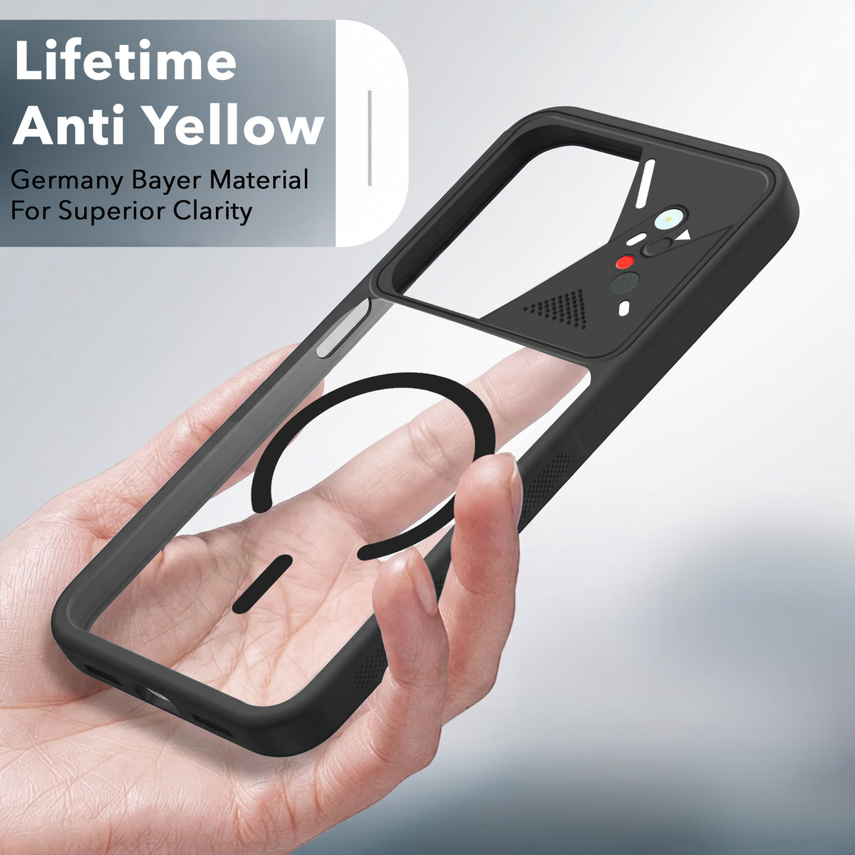For Vivo iQOO Z10 Lite Back Cover Case Lifetime Anti-Yellow Clear (Camera Protection | Side Grip | Wireless MagSafe Compatible)