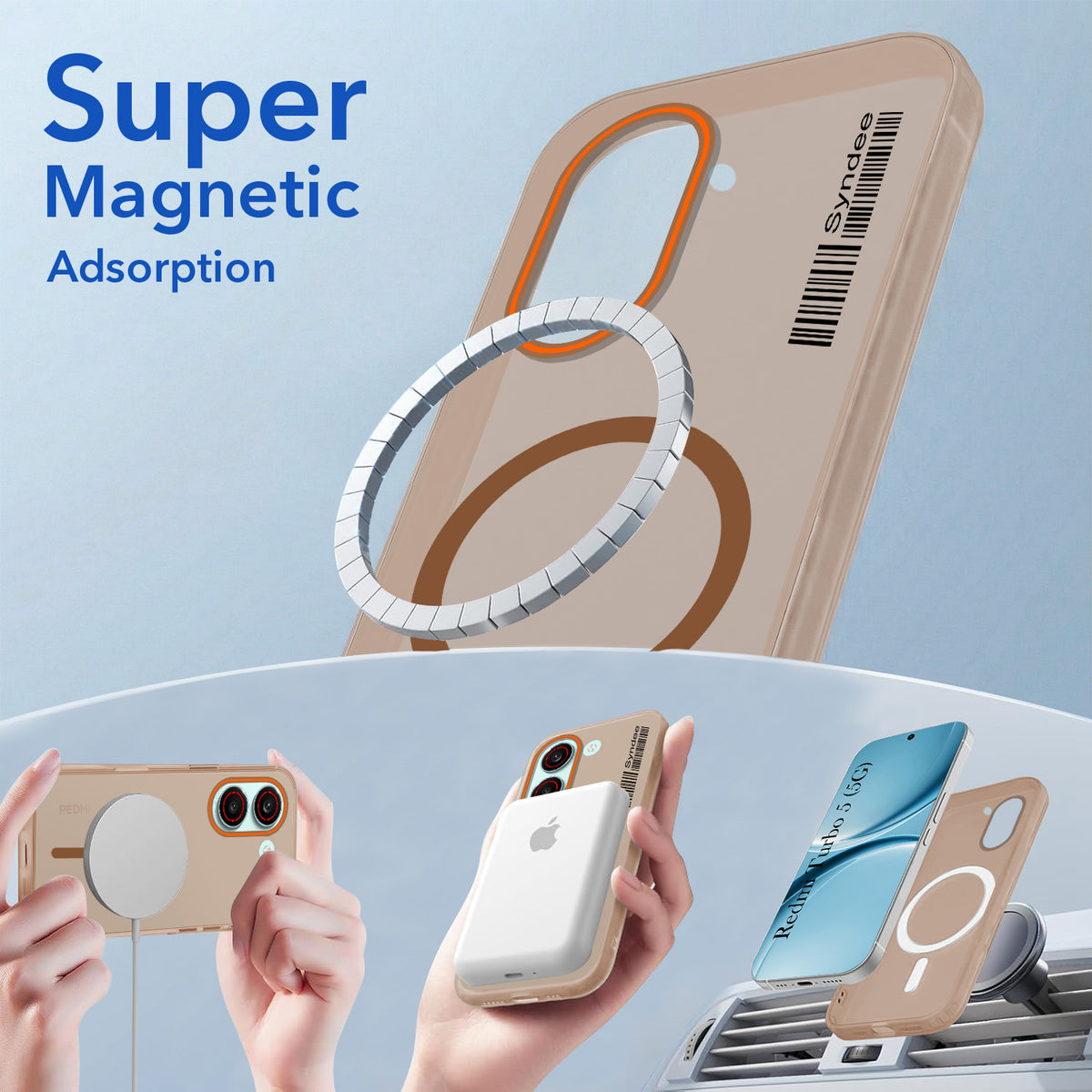 For Redmi Turbo 5 Back Cover Case (Soft Touch | Camera Bump Protection | MagSafe Compatible | Matte Finish)
