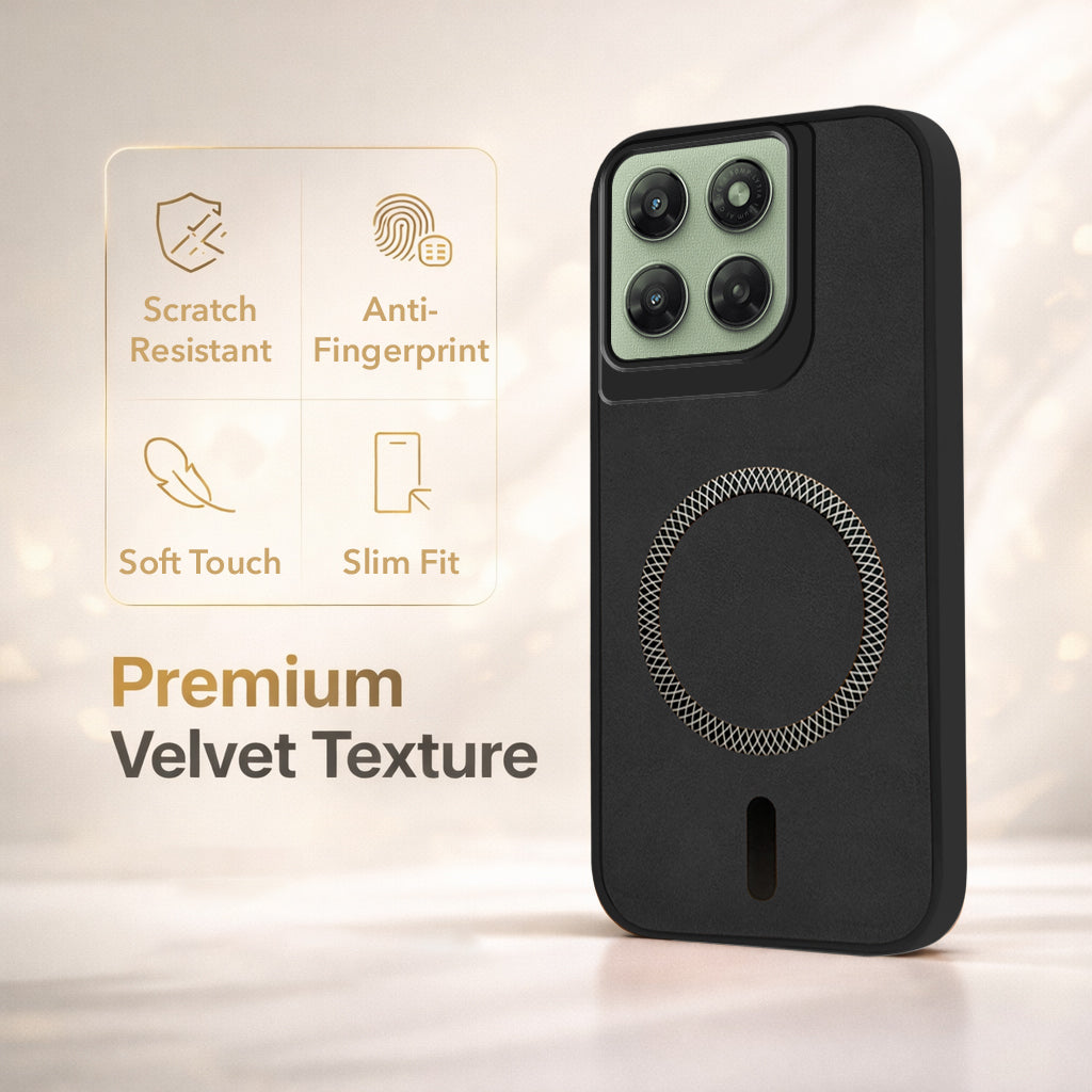 For Motorola Moto G77 Power Back Cover Case Leather Finish (MagSafe Compatible Wireless Charging | Soft Touch | Camera Bump Protection)