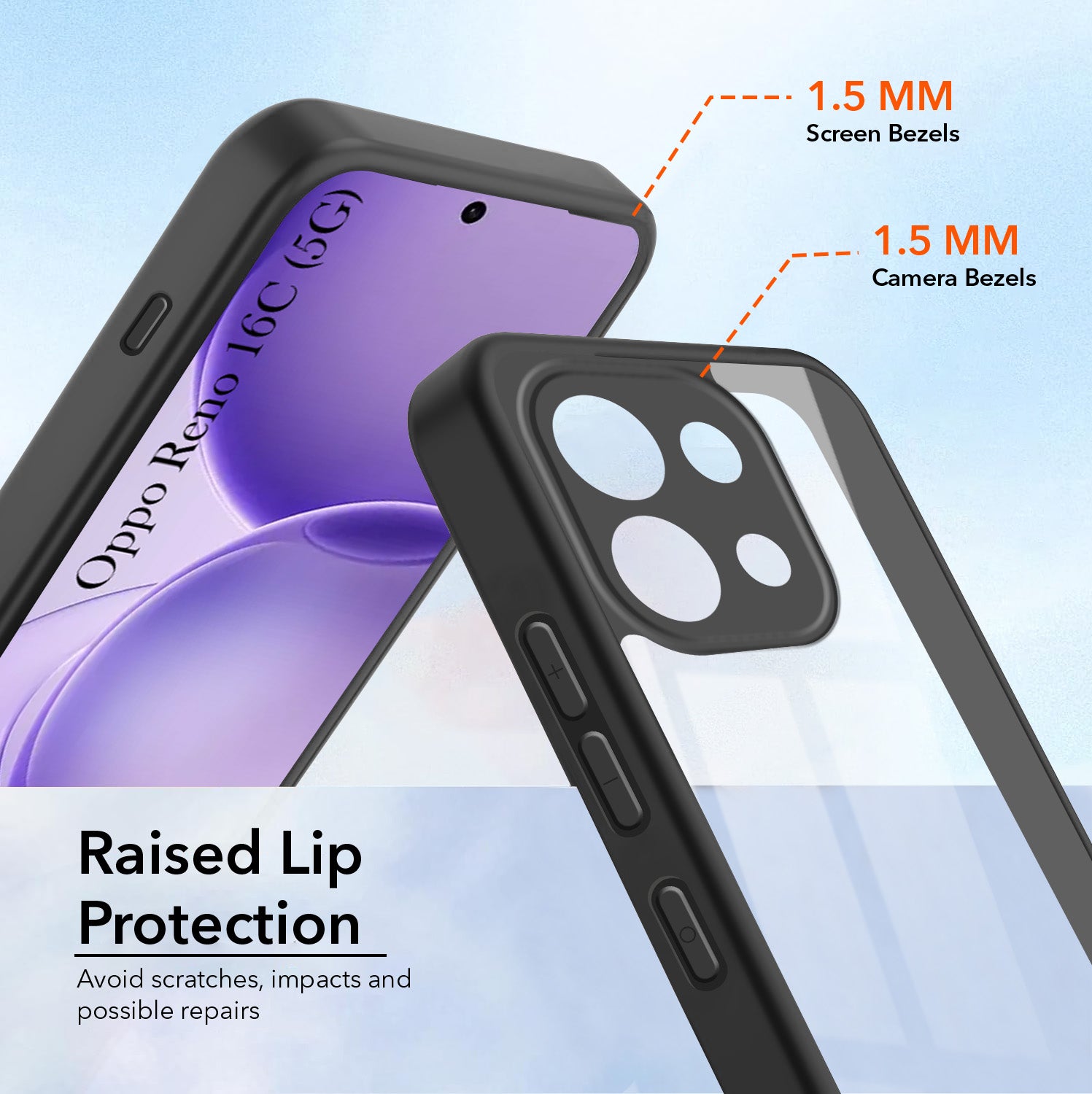 For Oppo Reno 16C 5G Back Cover Case Ultra-Hybrid (Lifetime Anti Yellow | Anti Scratch | Crystal Clear Shockproof)