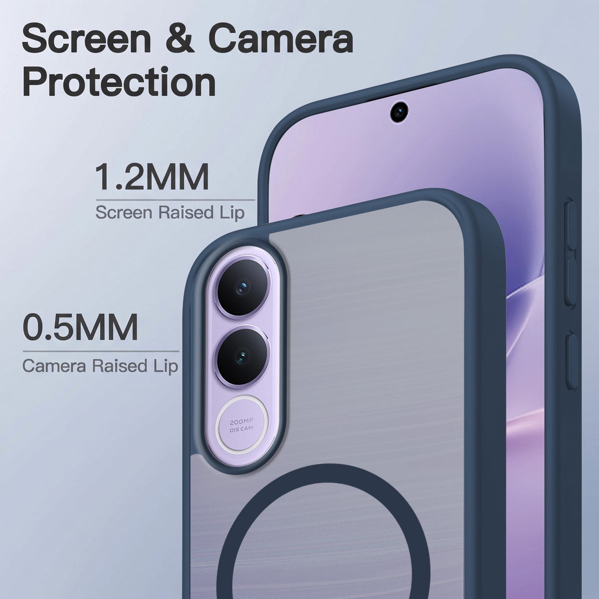 For Vivo V70 FE 5G Matte Finish Back Case Cover (MagSafe Compatible | Translucent Soft Touch | Slim and Unbreakable)