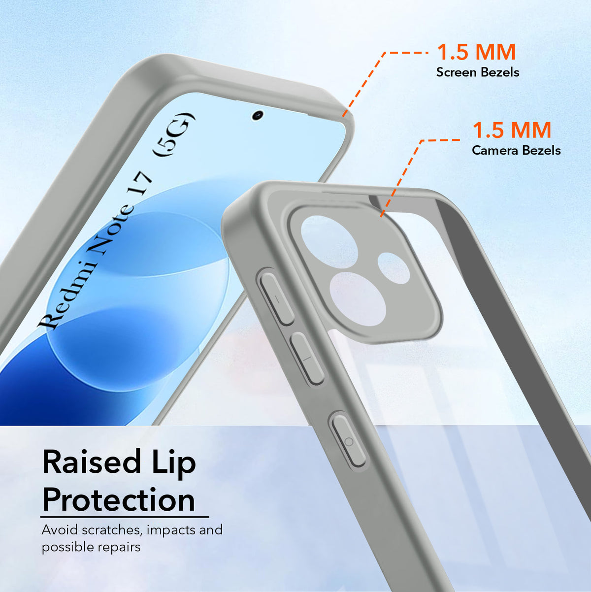 For Redmi Note 17 5G Back Cover Case Ultra-Hybrid (Lifetime Anti Yellow | Anti Scratch | Crystal Clear Shockproof)