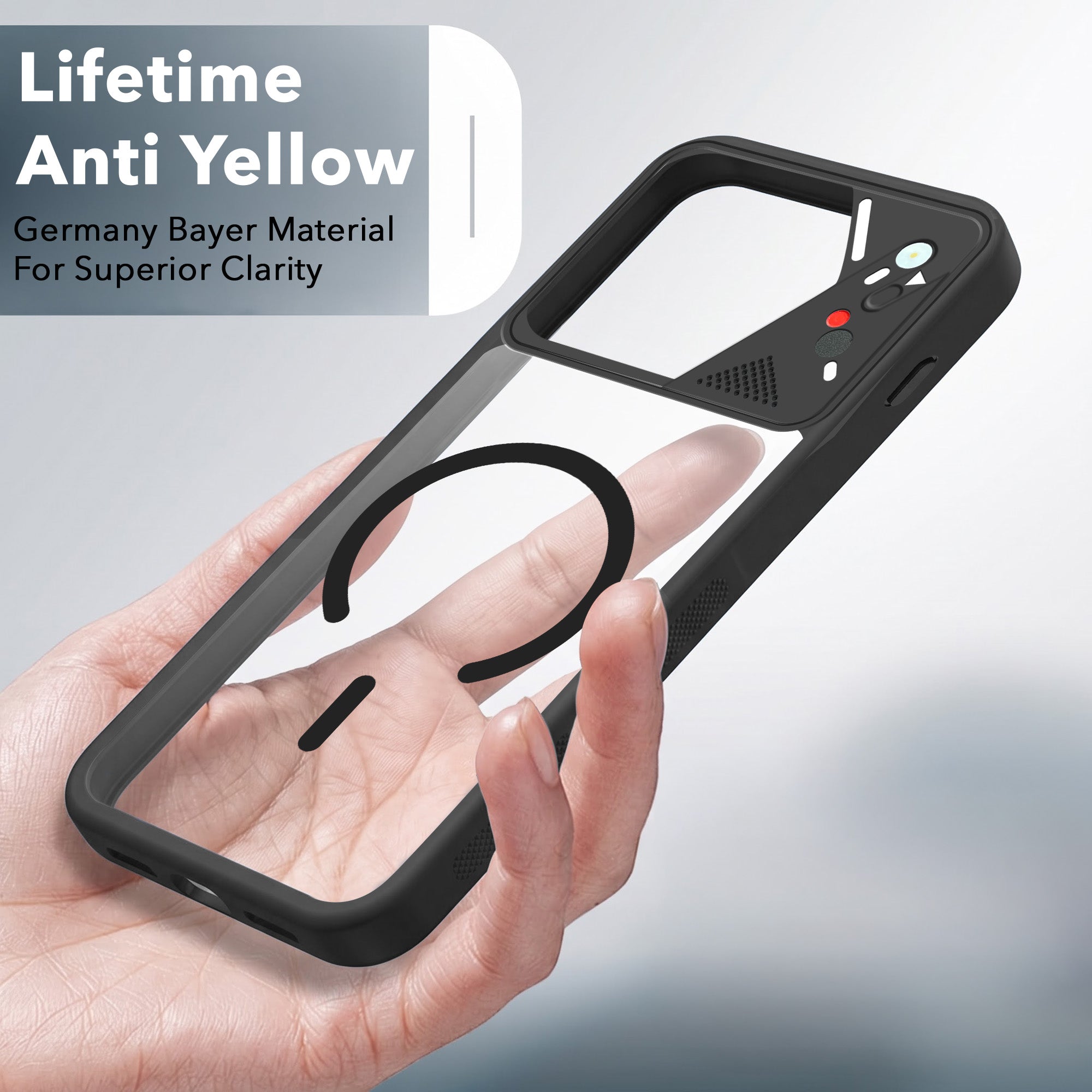For Motorola Moto Edge 70 Pro Back Cover Case Lifetime Anti-Yellow Clear (Camera Protection | Side Grip | Wireless MagSafe Compatible)