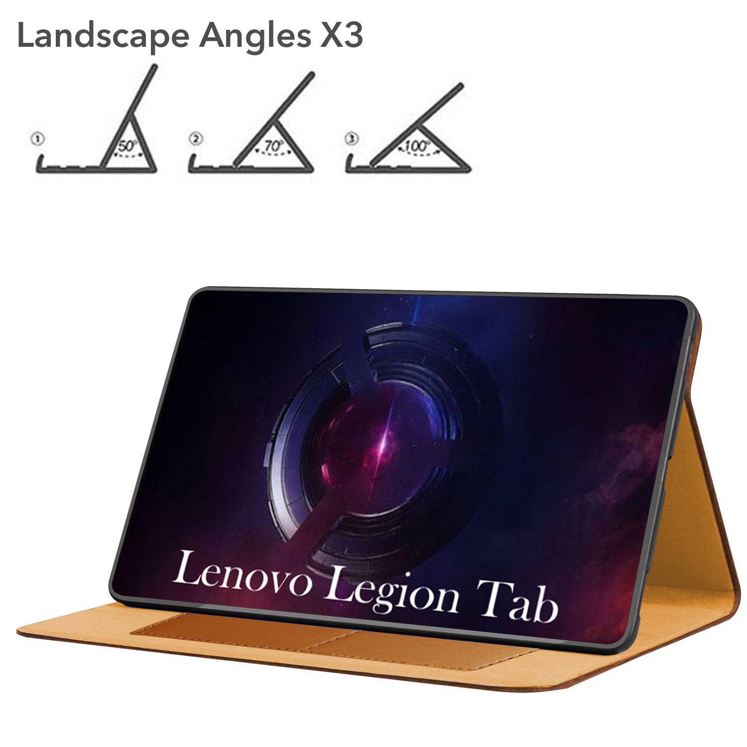 For Lenovo Legion Tab TB320 8.8 Inch Flip Cover Folio Cover (PU Leather | Multi-Angle Smart Stand | Card Storage Slots | Silicone Back Pouch)