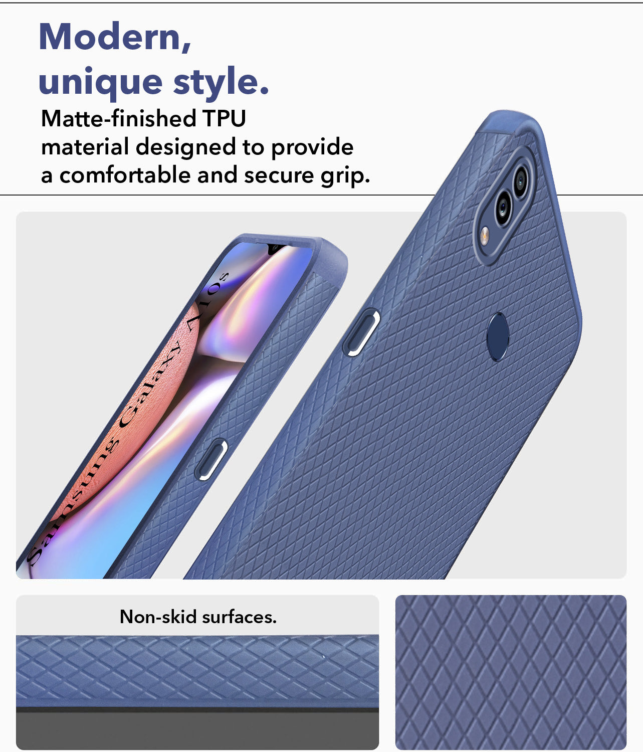 For Samsung Galaxy A10s Back Cover Case Liquid Silicone (Camera Protection | Side Grip Texture | Soft and Flexible)