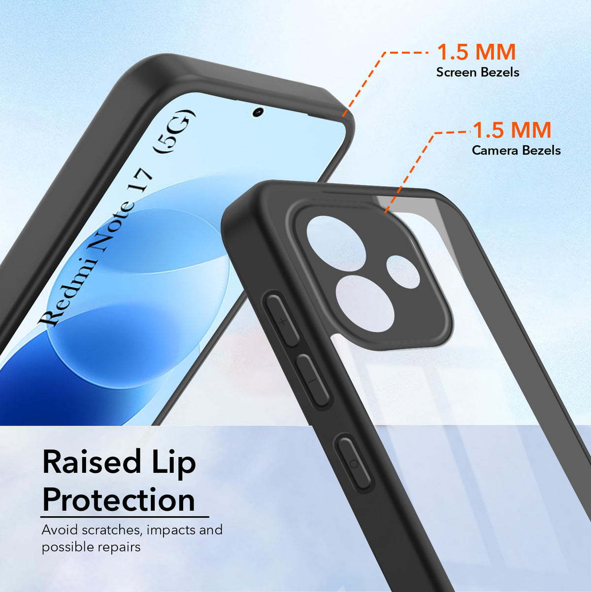 For Redmi Note 17 5G Back Cover Case Ultra-Hybrid (Lifetime Anti Yellow | Anti Scratch | Crystal Clear Shockproof)