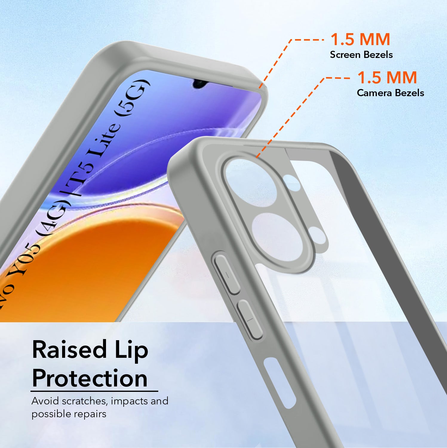 For Vivo Y05 (4G) | Vivo T5 Lite (5G)  Back Cover Case Ultra-Hybrid (Lifetime Anti Yellow | Anti Scratch | Crystal Clear Shockproof)