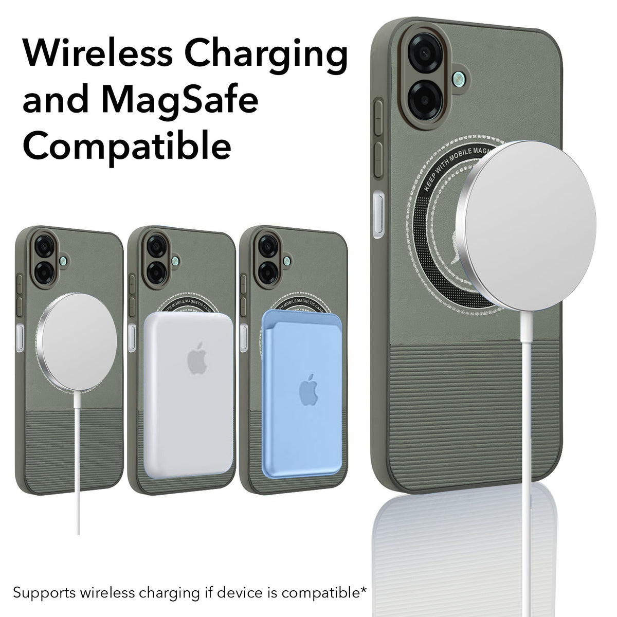 For Samsung Galaxy A07 5G | F70e 5G Back Cover Case PU Leather Finish (Professional Minimalist Texture | MagSafe Compatile | Camera Protection | Sleek Sober Formal)