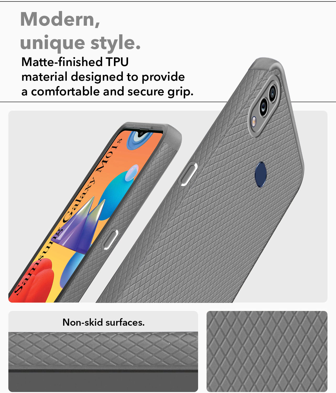 For Samsung Galaxy M01s Back Cover Case Liquid Silicone (Camera Protection | Side Grip Texture | Soft and Flexible)