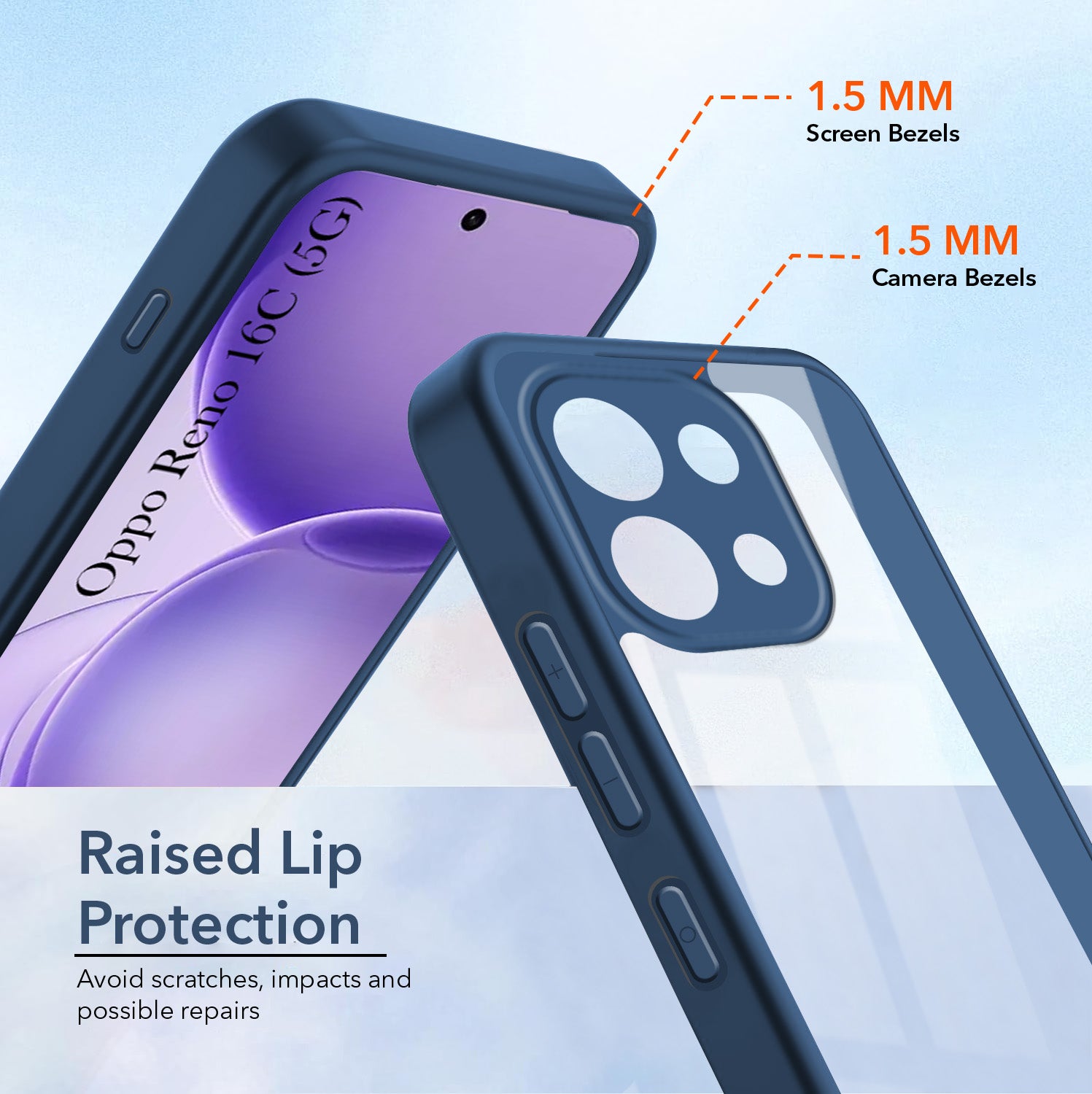 For Oppo Reno 16C 5G Back Cover Case Ultra-Hybrid (Lifetime Anti Yellow | Anti Scratch | Crystal Clear Shockproof)
