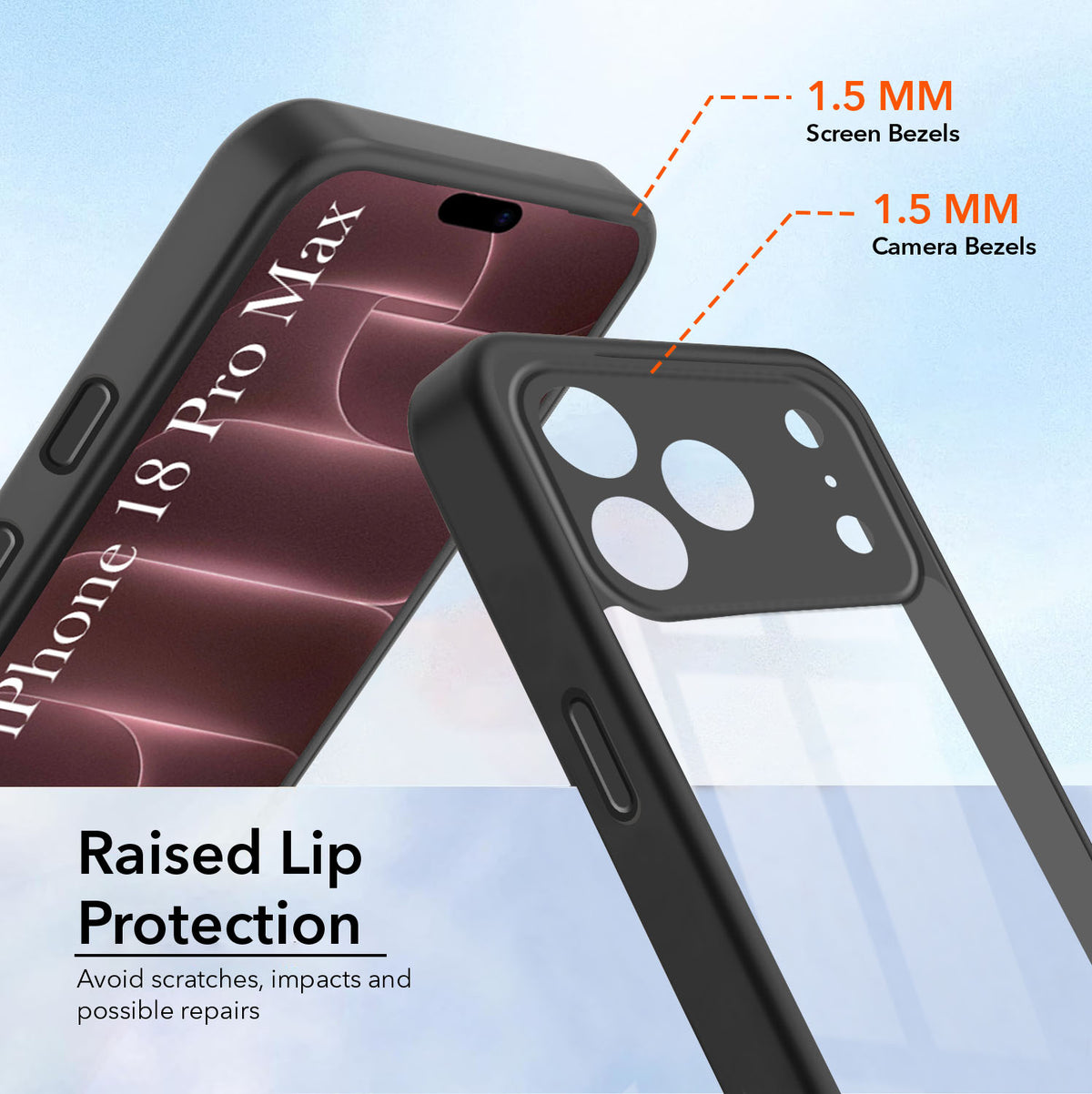 For Apple iPhone 18 Pro Max Back Cover Case Ultra-Hybrid (Lifetime Anti Yellow | Anti Scratch | Crystal Clear Shockproof)