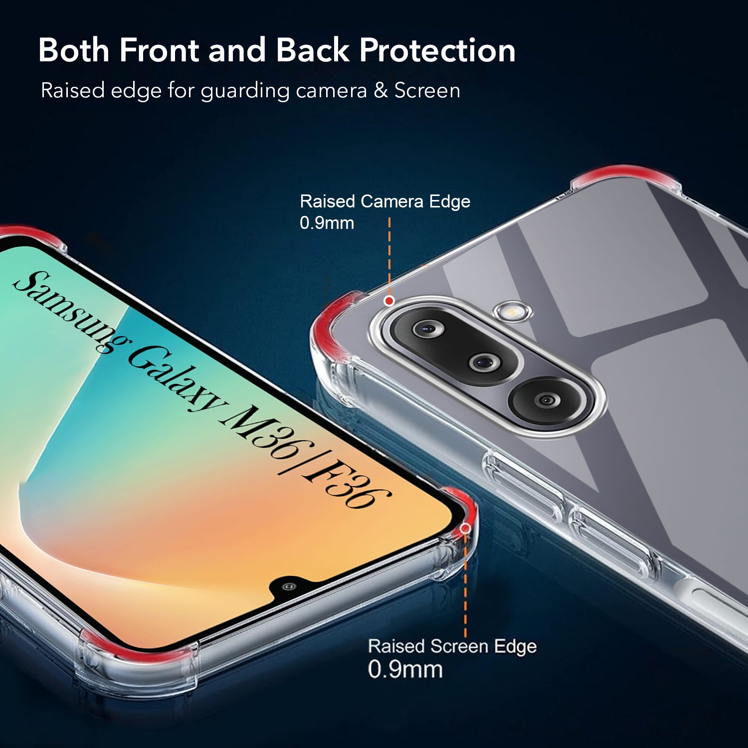 For Samsung Galaxy M36 Shockproof Crystal-Clear Back Cover | Samsung Galaxy F36 ( Drop & Camera Protection | Hard Polycarbonate)