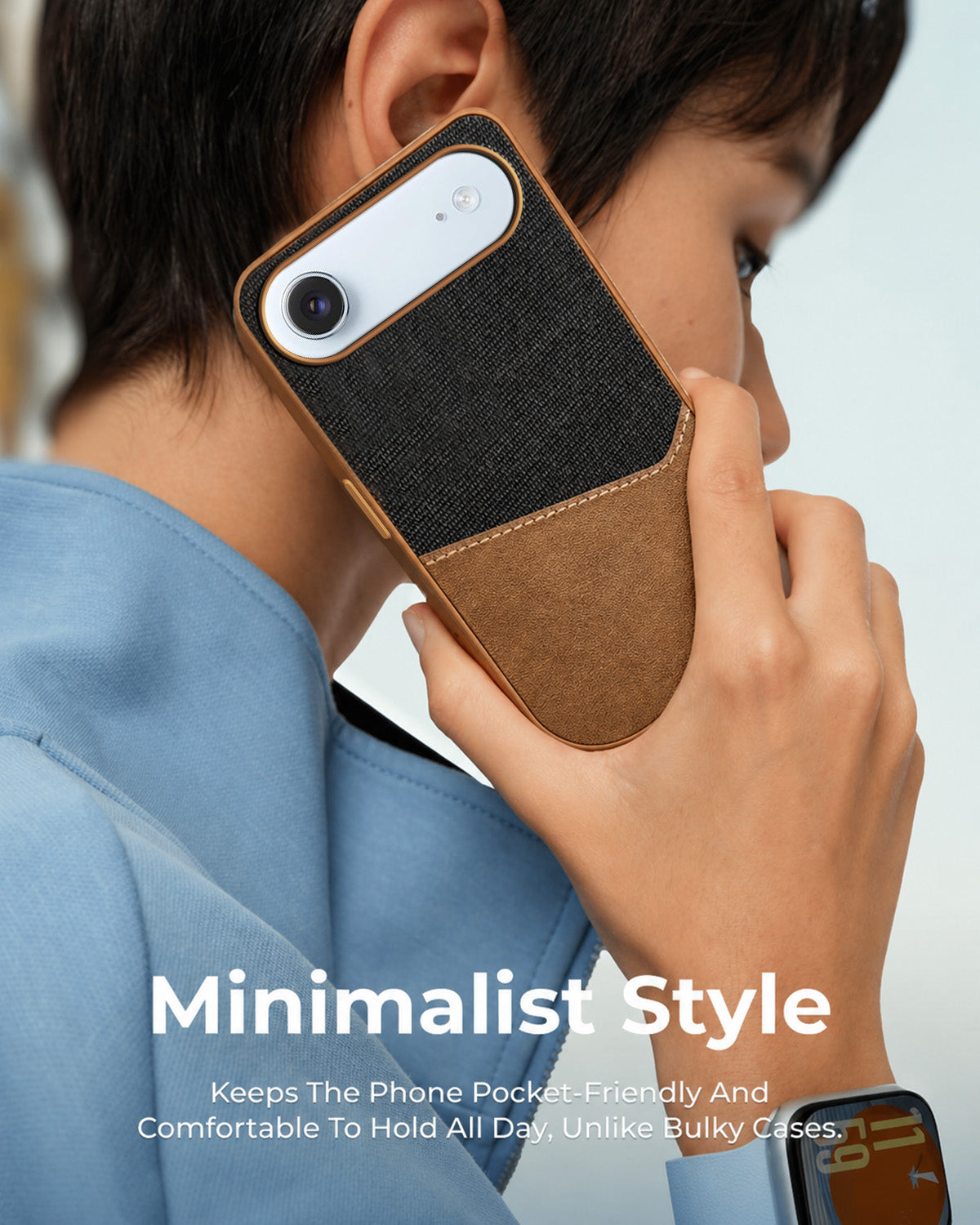 For Apple iPhone 17 Air Back Cover Case (Dual PU Leather Stitch | Professional Minimalist | Soft and Flexible)