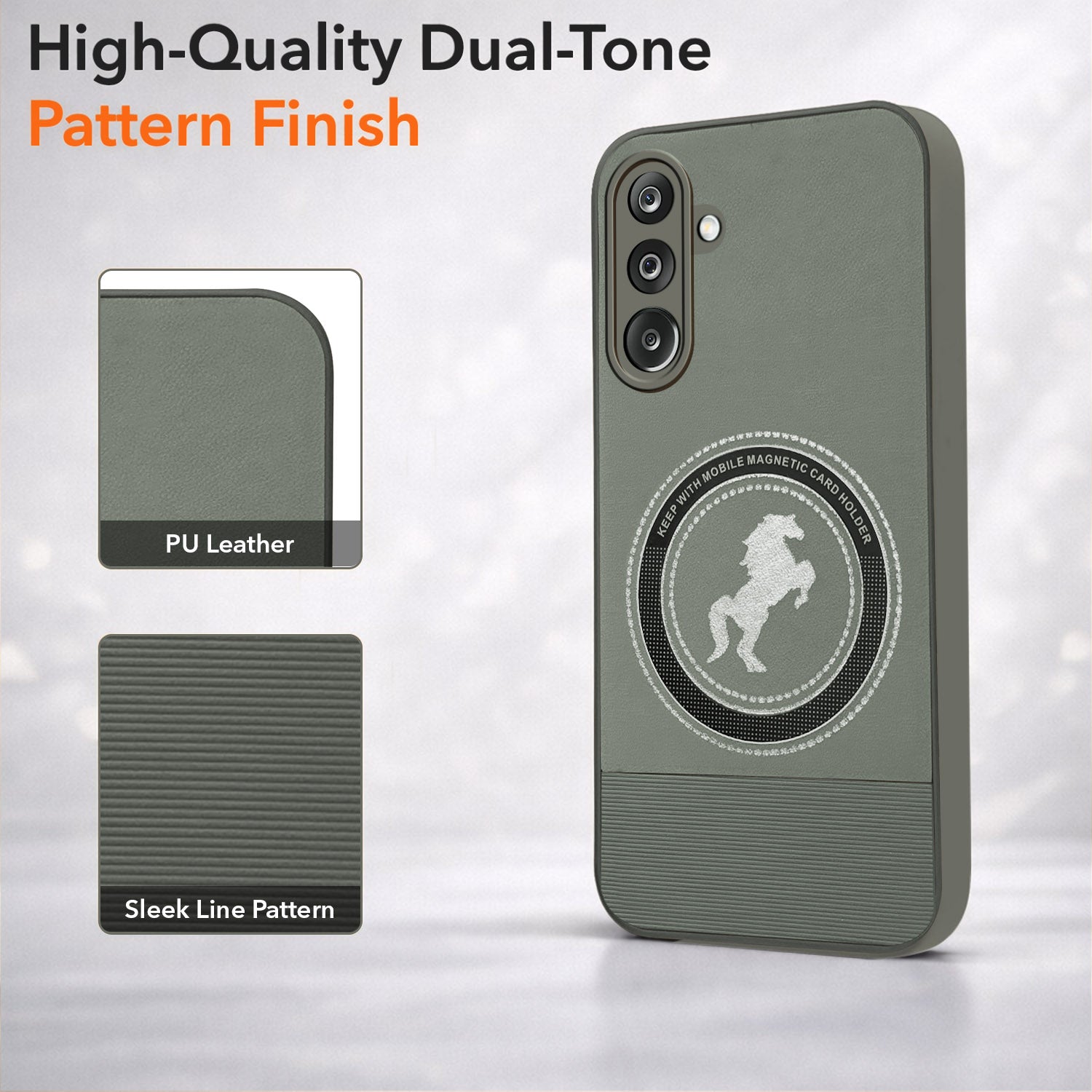 For  Samsung Galaxy M36 | Samsung Galaxy F36 Back Cover Case PU Leather Finish  (Professional Minimalist Texture | MagSafe Compatile | Camera Protection | Sleek Sober Formal)