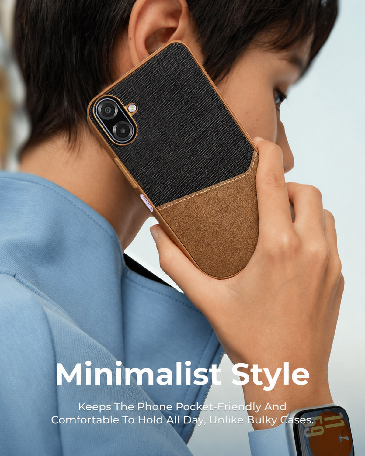 For Samsung Galaxy A07 4G Back Cover Case (Dual PU Leather Stitch | Professional Minimalist | Soft and Flexible)
