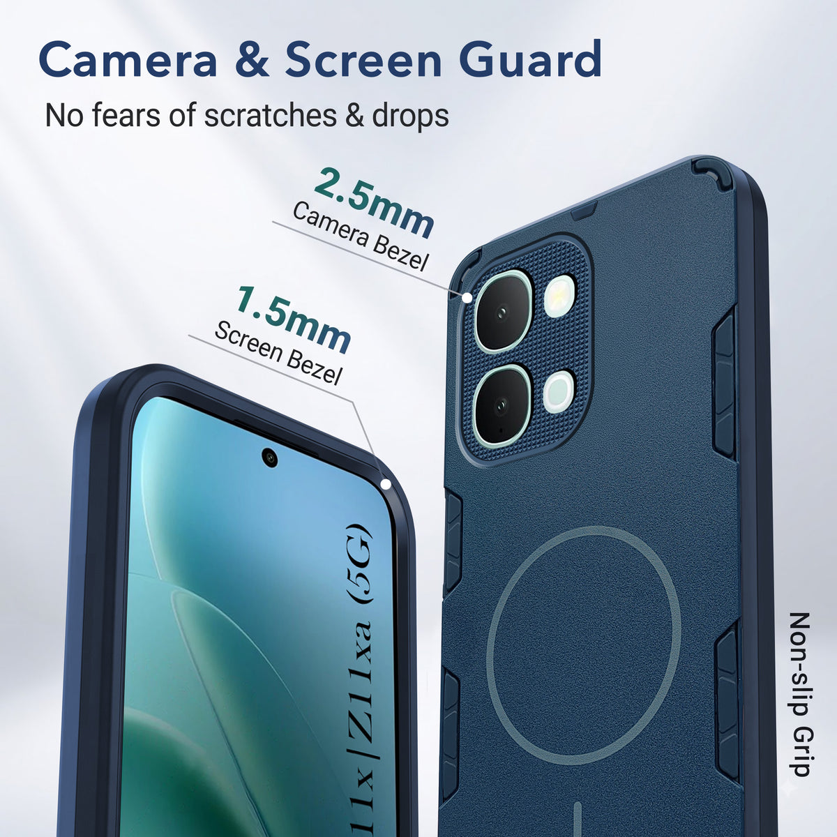 For iQOO Z11x | iQOO Z11xa 5G Back Cover Case (Slim Hybrid Armor | Shockproof Camera Protection | Rugged Dual Layer)