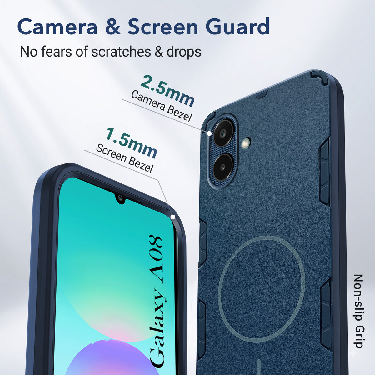 For Samsung Galaxy A08 Back Cover Case (Slim Hybrid Armor | Shockproof Camera Protection | Rugged Dual Layer)