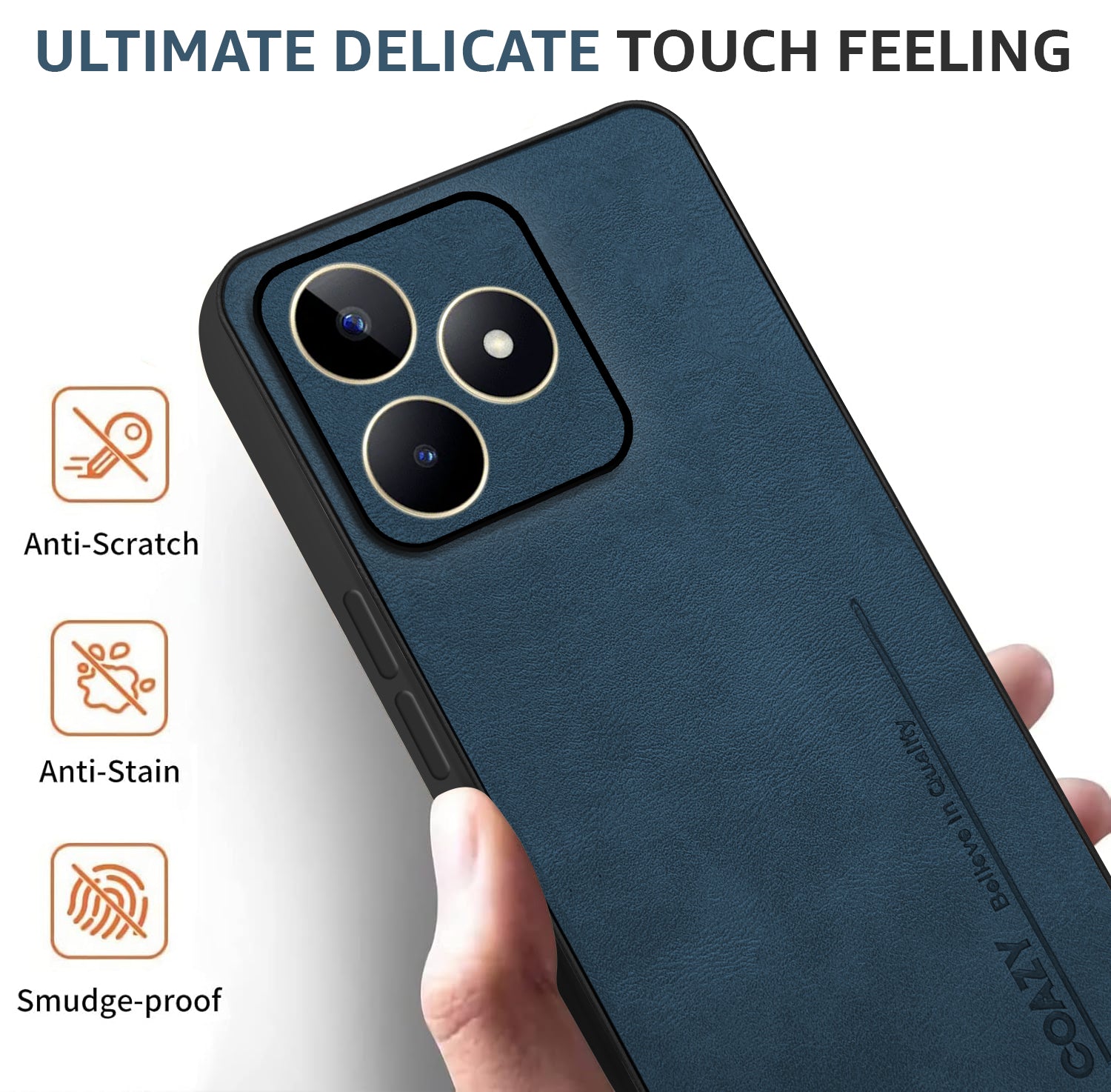 For Realme C53 Back Cover Case (Professional Vegan Leather | Camera Protection | Slim & Soft)