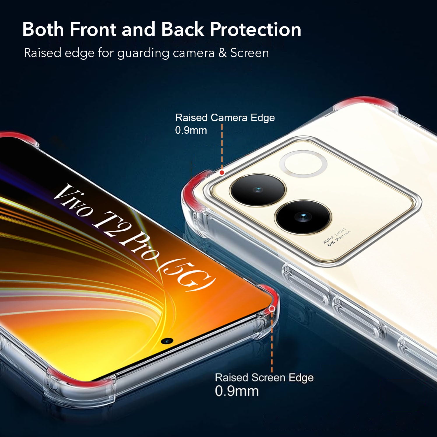 For Vivo T2 Pro Back Cover Shockproof Crystal-Clear (Drop & Camera Protection | Hard Polycarbonate)