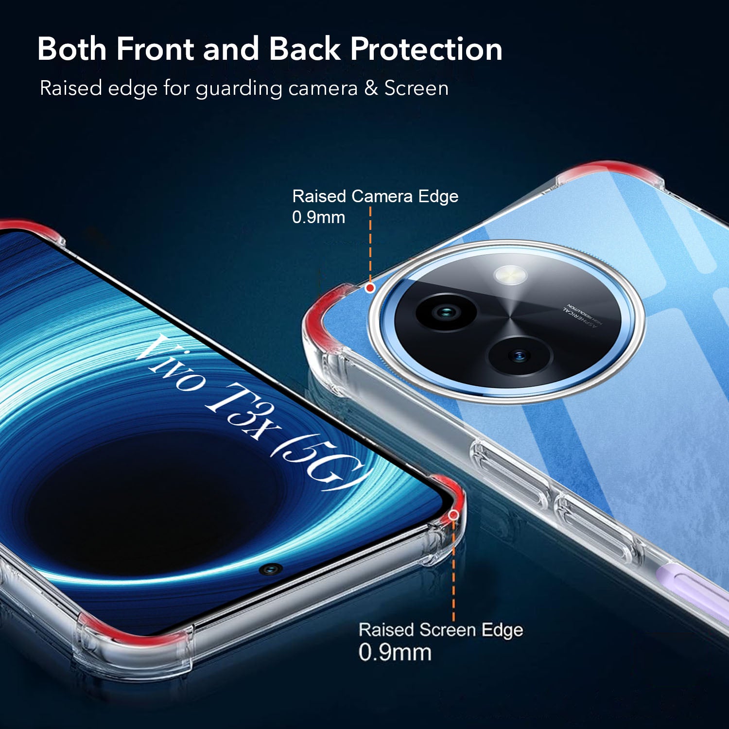 For Vivo T3X 5G Back Cover Shockproof Crystal-Clear (Drop & Camera Protection | Hard Polycarbonate)