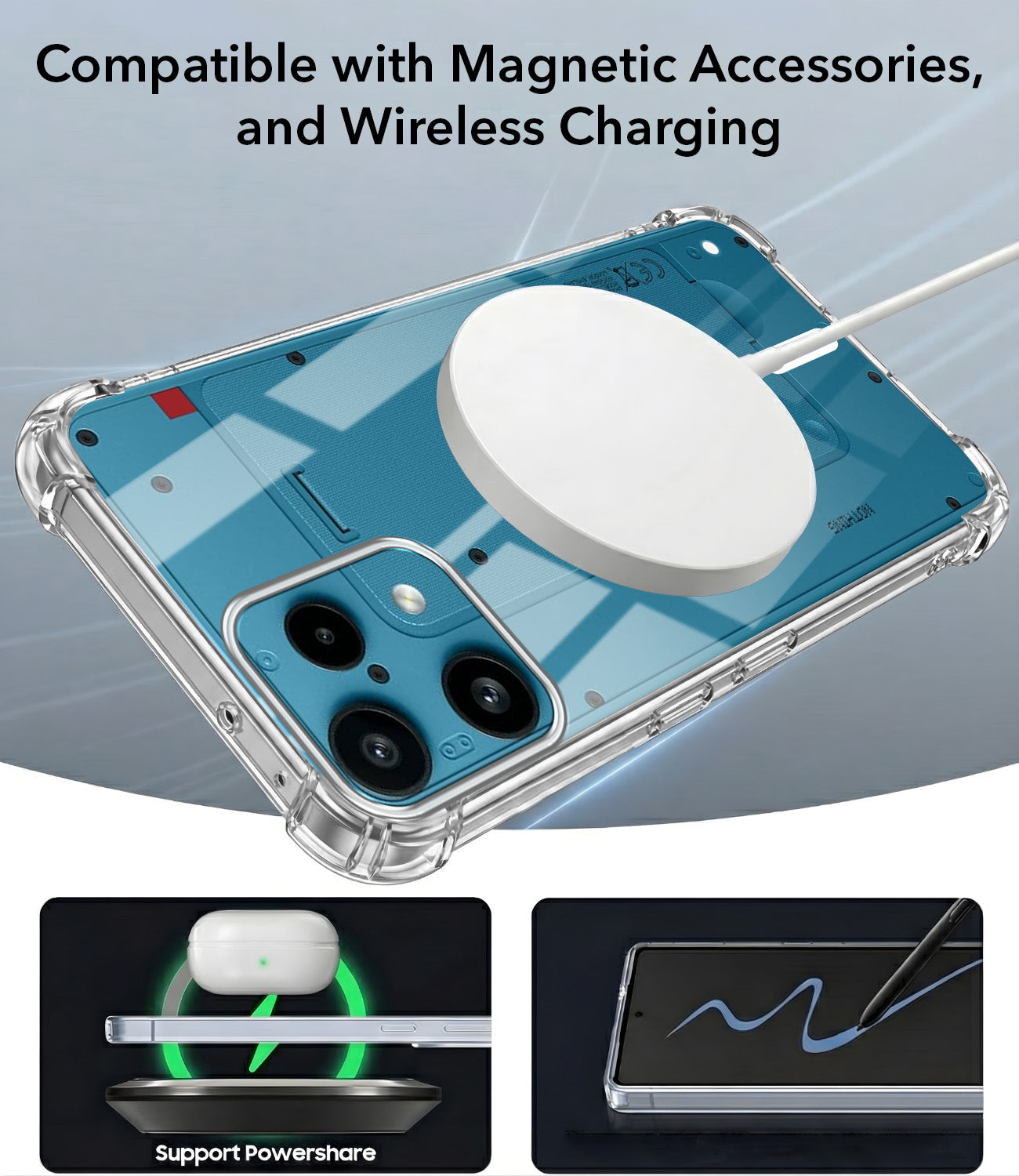 For Nothing Phone 3A Lite Back Cover Shockproof Crystal-Clear (Magsafe Wireless Support | Drop & Camera Protection | Hard Polycarbonate)