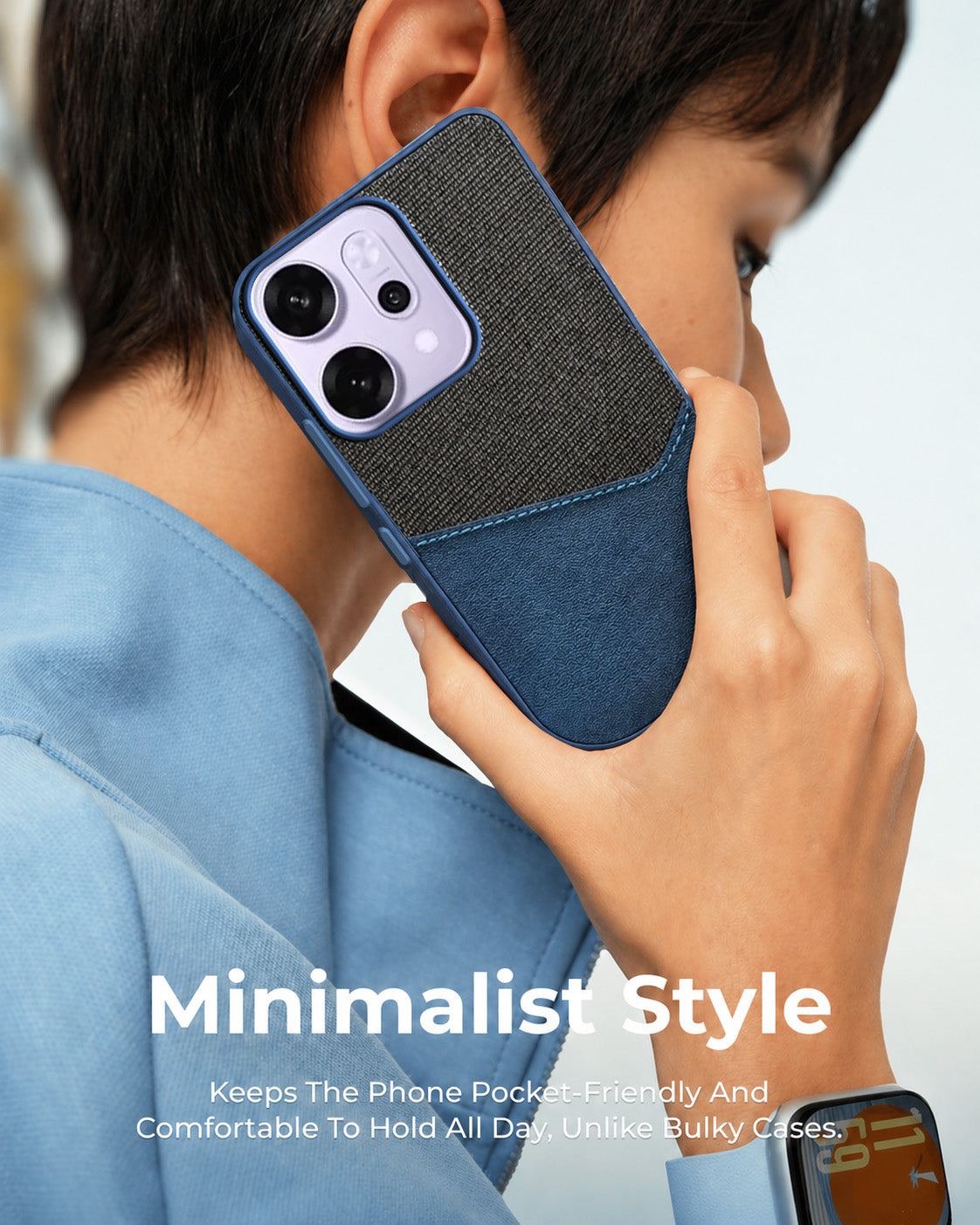 For Oppo Reno14 Pro 5G | Oppo Reno 14 Pro 5G Back Cover Case (Dual PU Leather Stitch | Professional Minimalist | Soft and Flexible)
