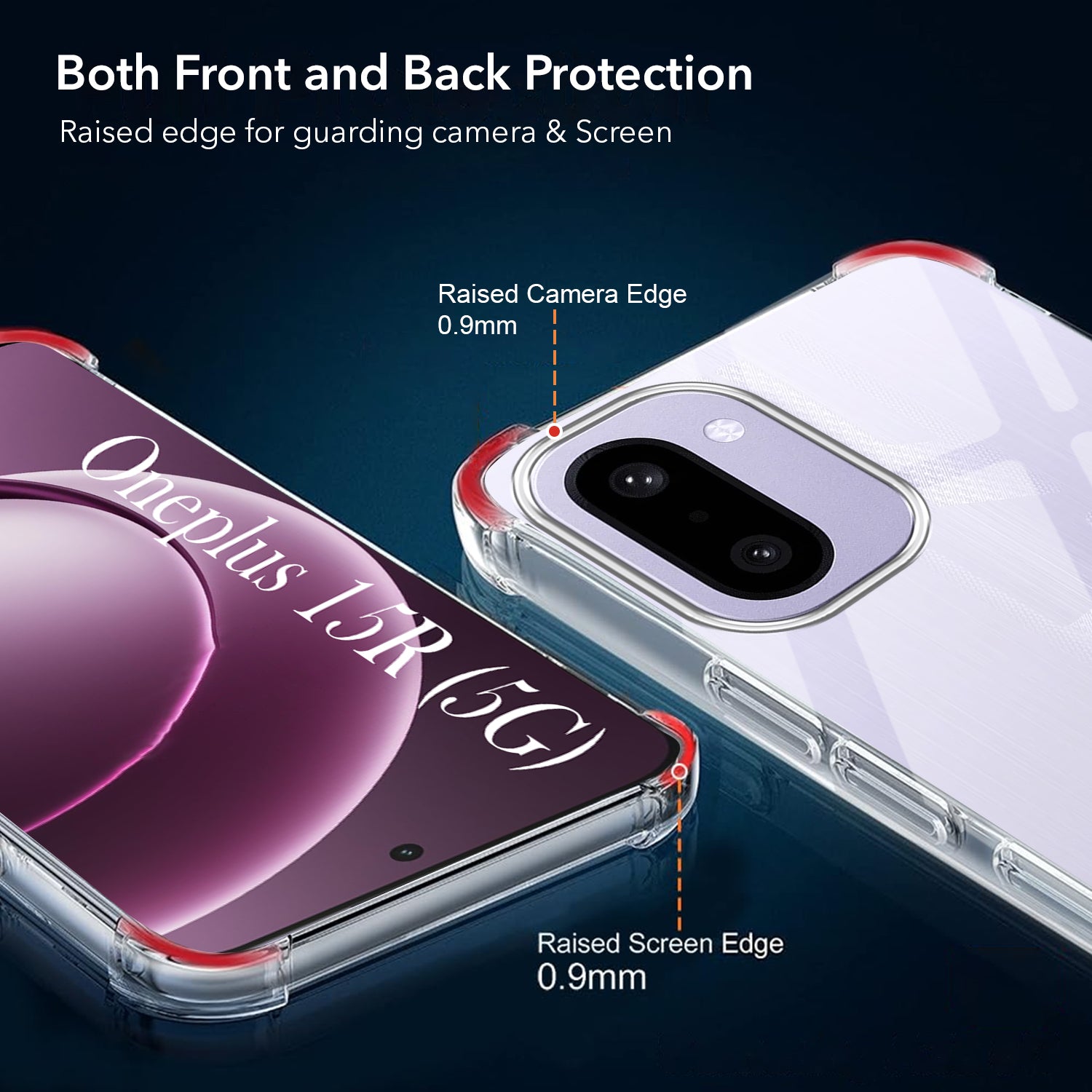 For OnePlus 15R Shockproof Crystal-Clear Back Cover (Drop & Camera Protection | Hard Polycarbonate)