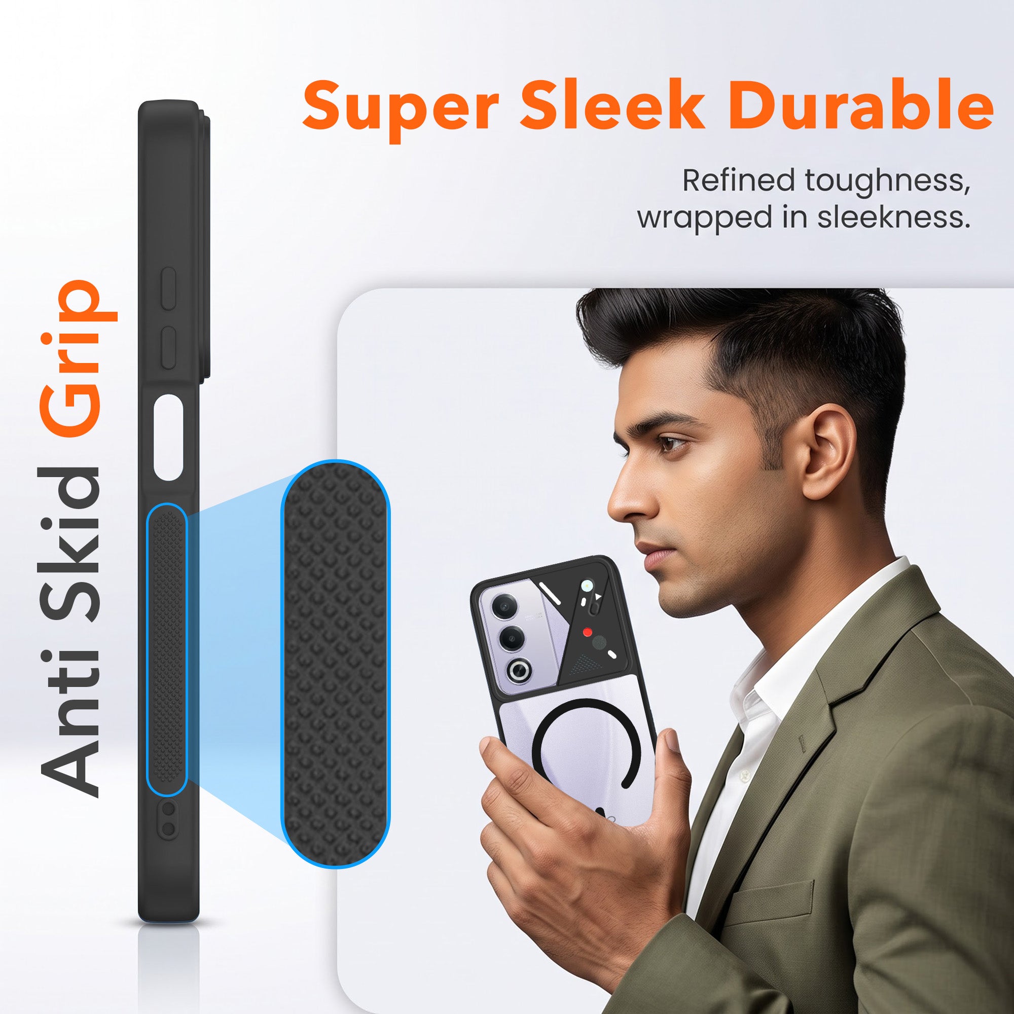 For Oppo A3 Pro 5G Back Cover Case Lifetime Anti-Yellow Clear (Camera Protection | Side Grip | Wireless MagSafe Compatible)