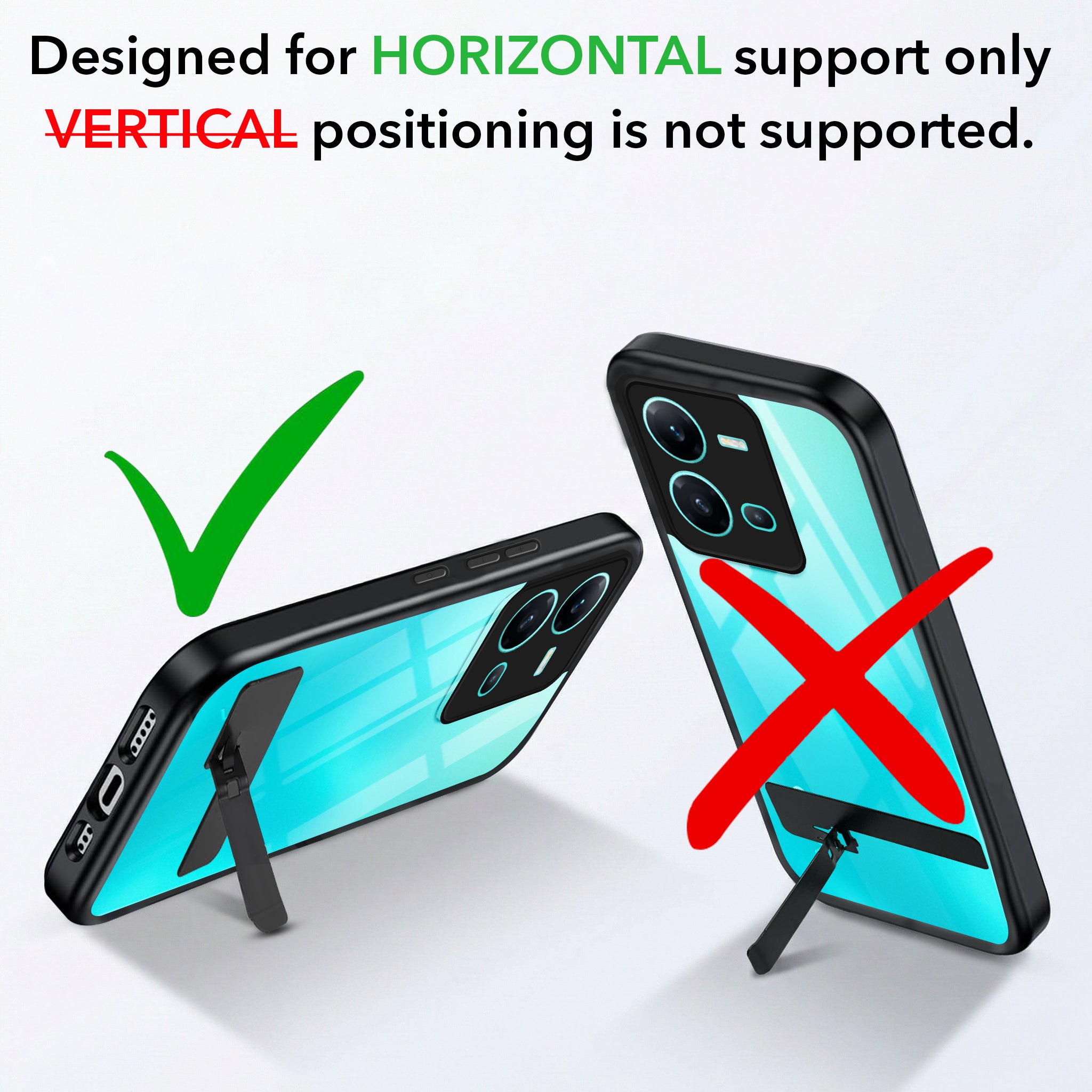 For Vivo V25 5G Back Cover Case (Built-in Stand | Lifetime Anti Yellow | Kickstand Shockproof | Camera Protection | MagSafe Compatible)