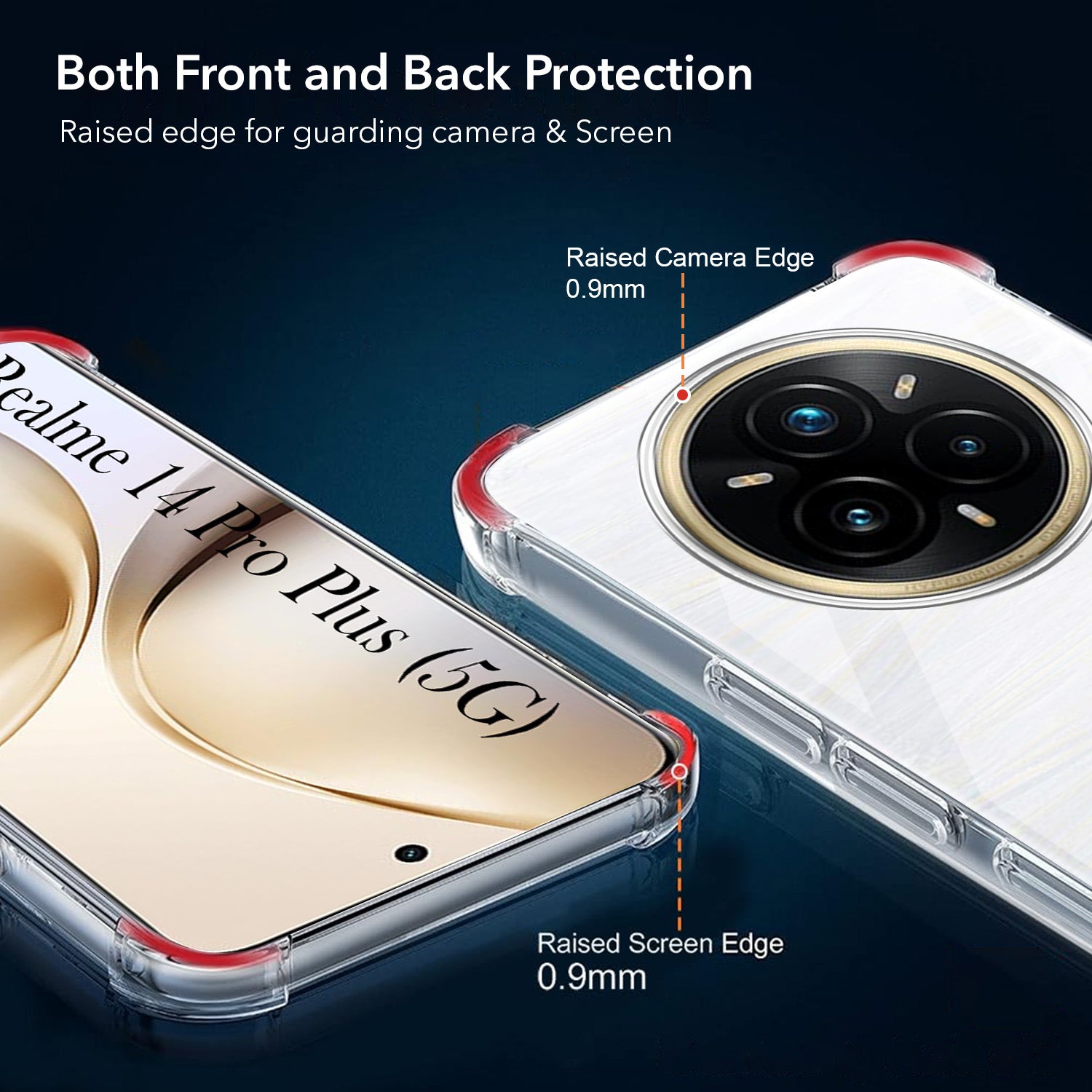 For Realme 14 Pro Plus 5G Shockproof Crystal-Clear Back Cover (Drop & Camera Protection | Hard Polycarbonate)