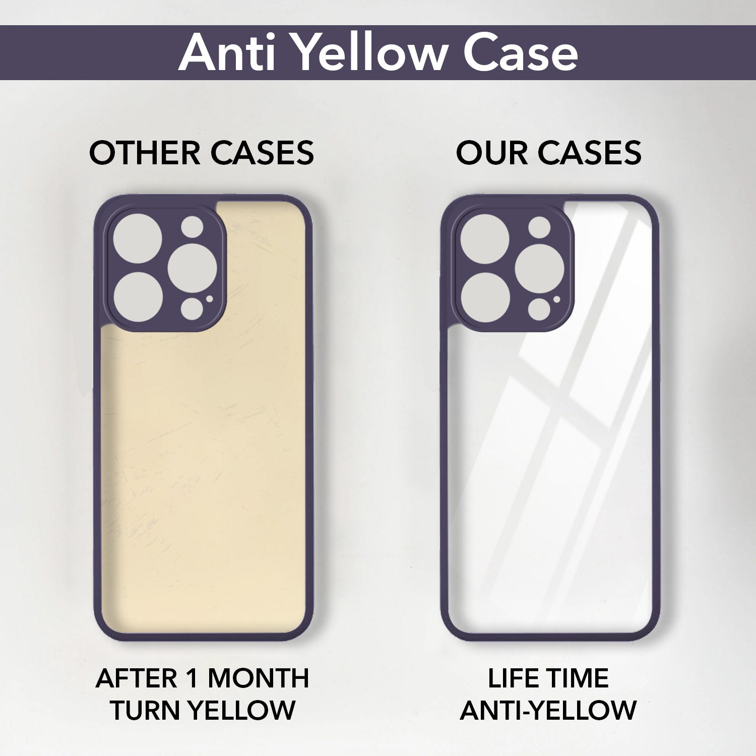 For Apple iPhone 14 Pro Back Cover Case Ultra-Hybrid (Lifetime Anti Yellow | Anti Scratch | Crystal Clear Shockproof)